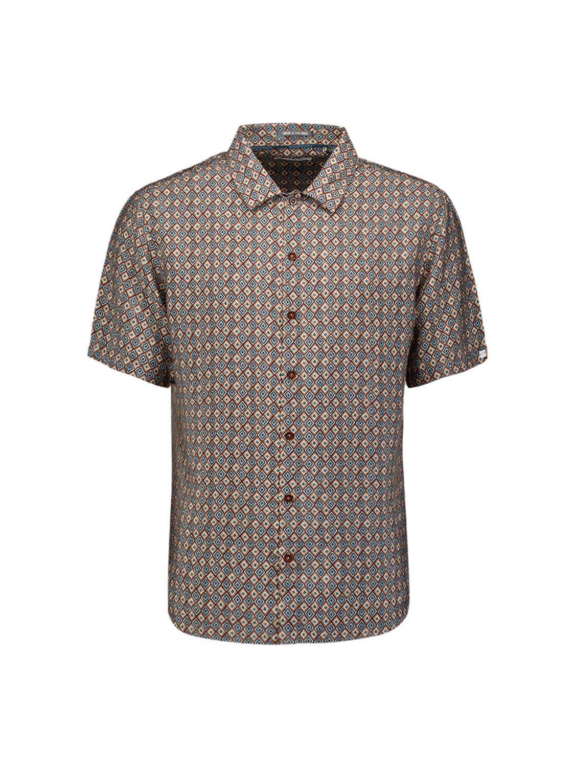 No Excess Shirt Short Sleeve Allover Printed 039 seablue 00118503-EKA14000100000093