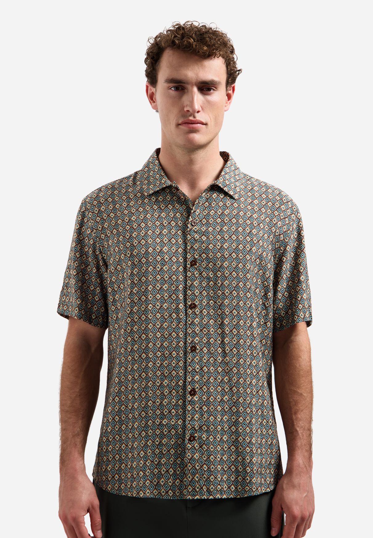 No Excess Shirt Short Sleeve Allover Printed 039 seablue 2900166642060