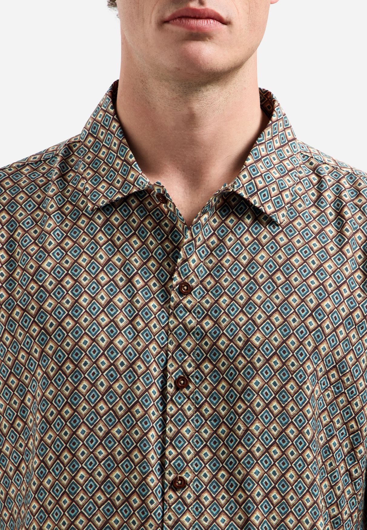No Excess Shirt Short Sleeve Allover Printed 039 seablue 2900166642060