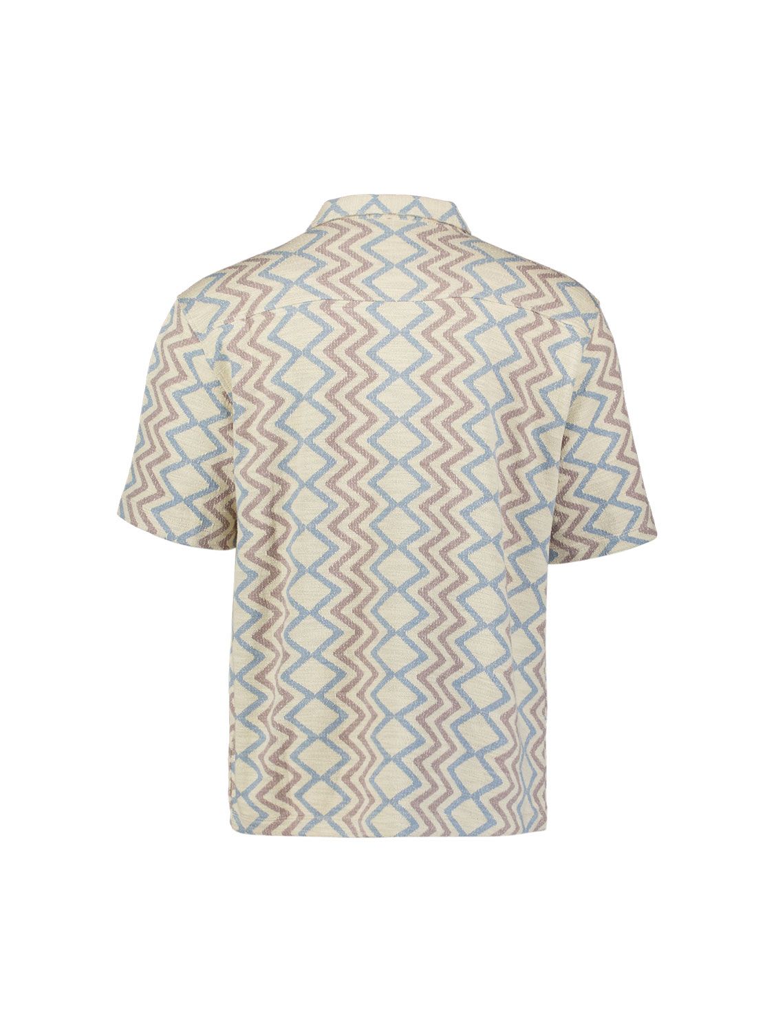 No Excess Shirt Short Sleeve Jacquard Zigzag 014 stone 2900166645085
