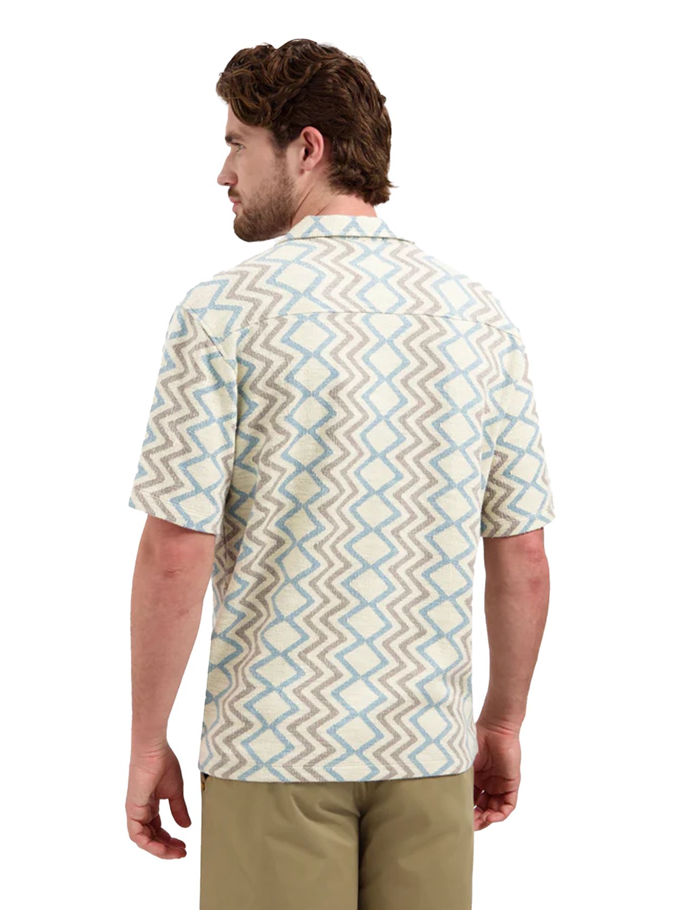 No Excess Shirt Short Sleeve Jacquard Zigzag 014 stone 2900166645085