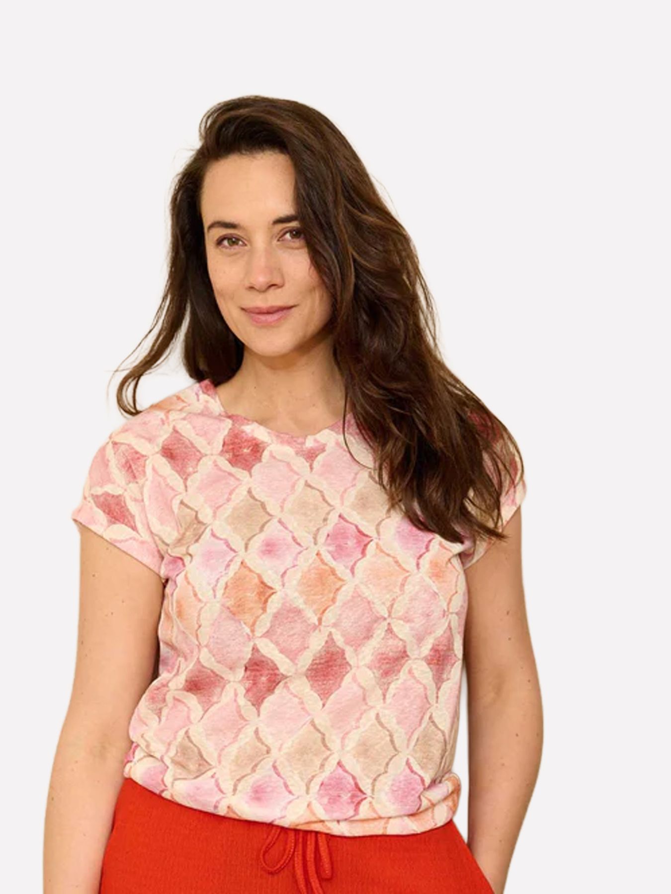 Fos Fashion 7742 Tienus ruit Fuchsia 00118508-F1