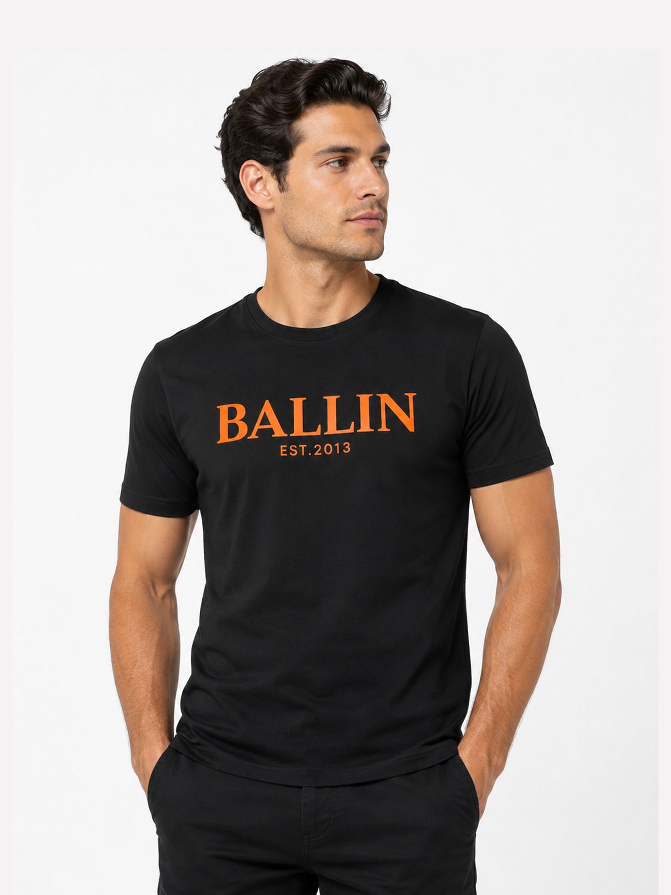 Ballin Basic Tee Zwart/Fluor oranje 00118513-ZWFO