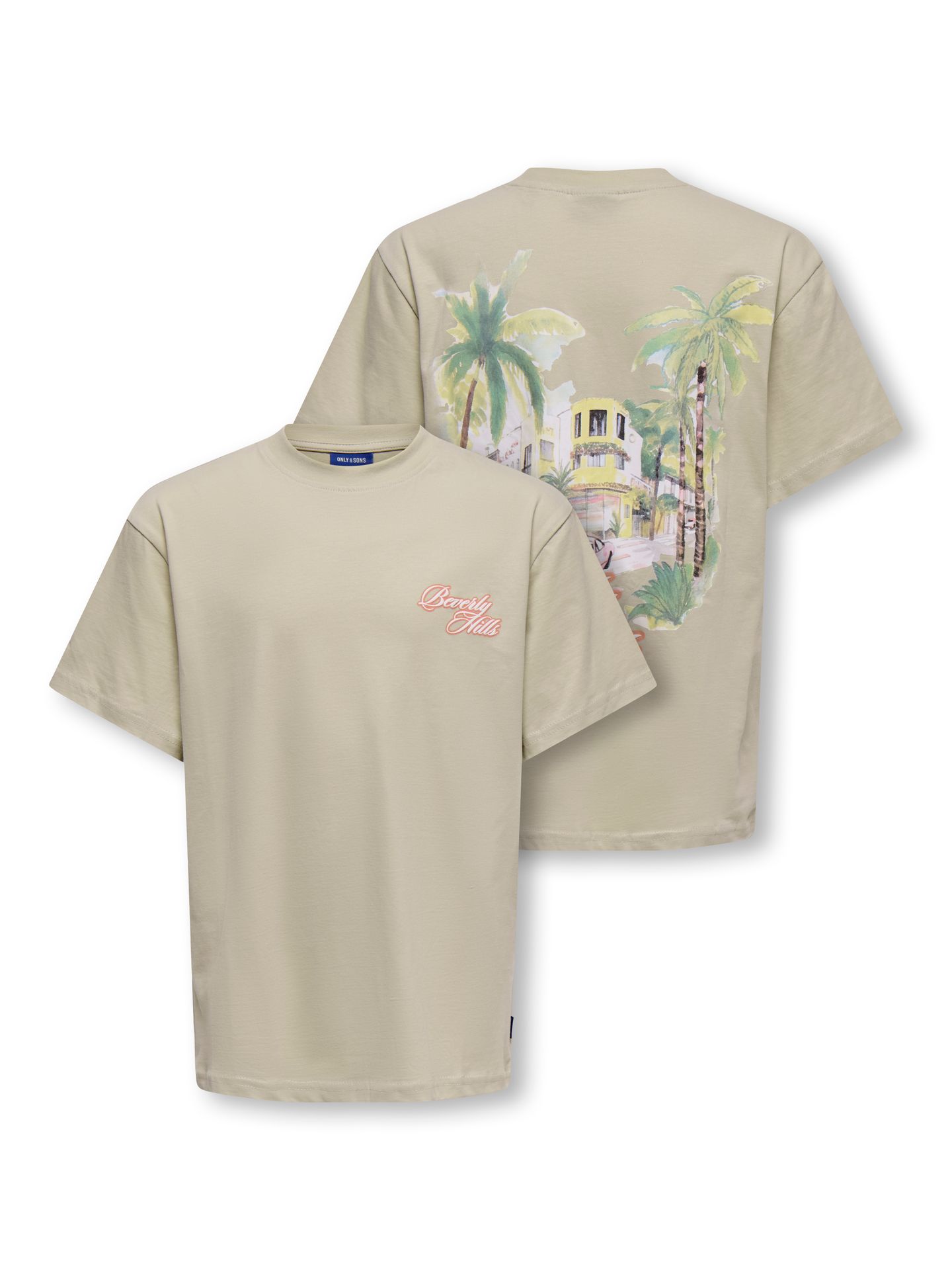 Only & Sons OSJMALIK VACA LIFE RLX SS TEE JRS Silver Lining/CLOUD DANCER 2900166702030