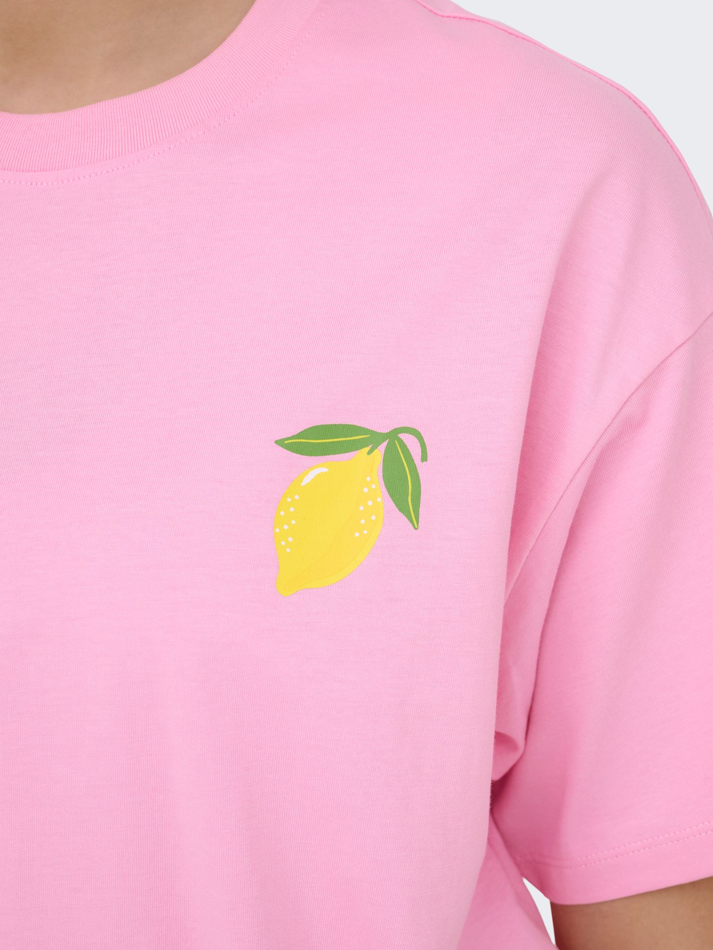 Only ONLELLE S/S PRINTED TEE CS JRS Prism Pink/W. MELANGE 2900166709039