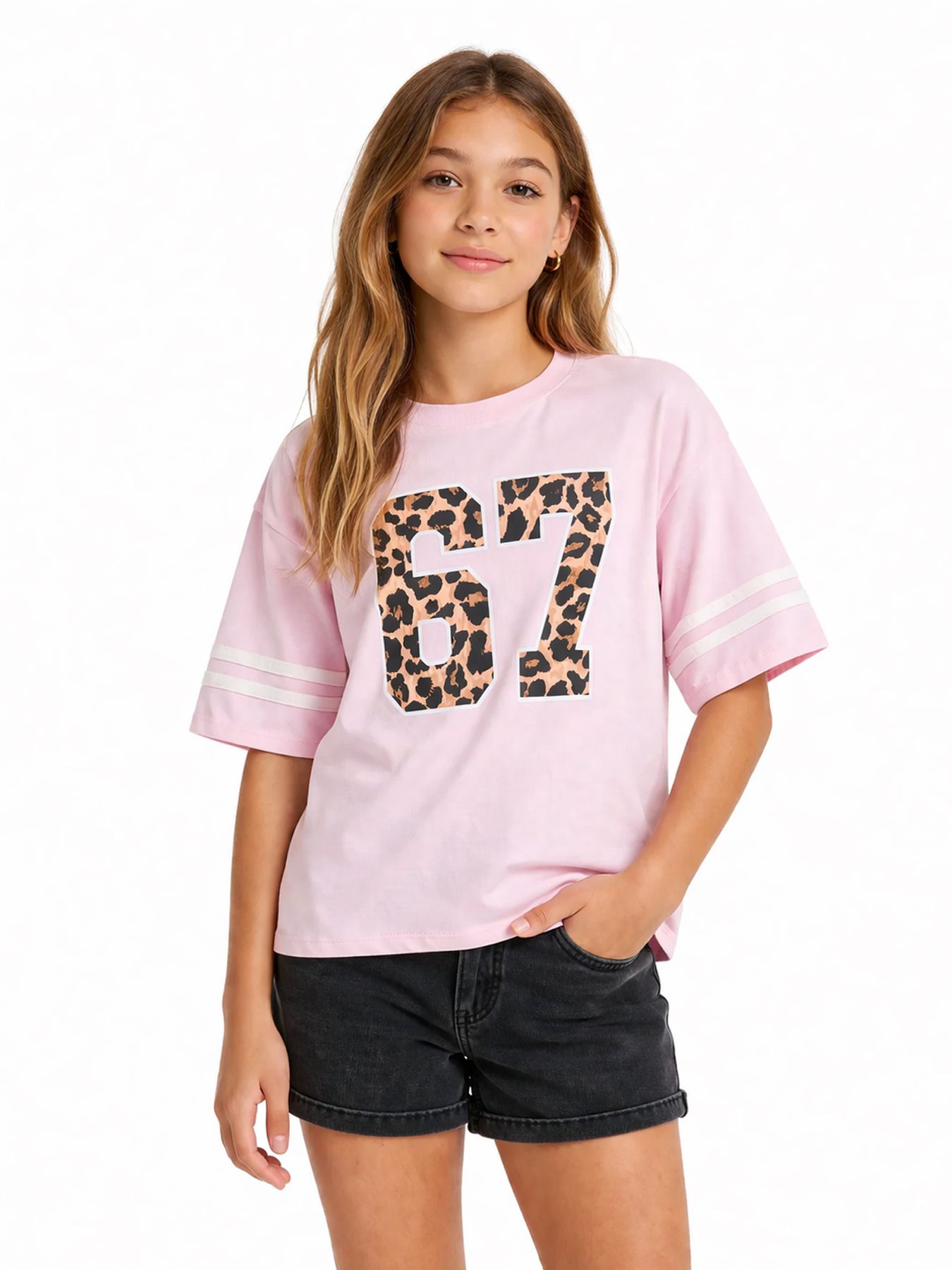 Only KOGMANLO SS LOOSE PRINT TEE CS EX J Romance Rose/Bright White Text/Pink 00118533-EKA26011400003354