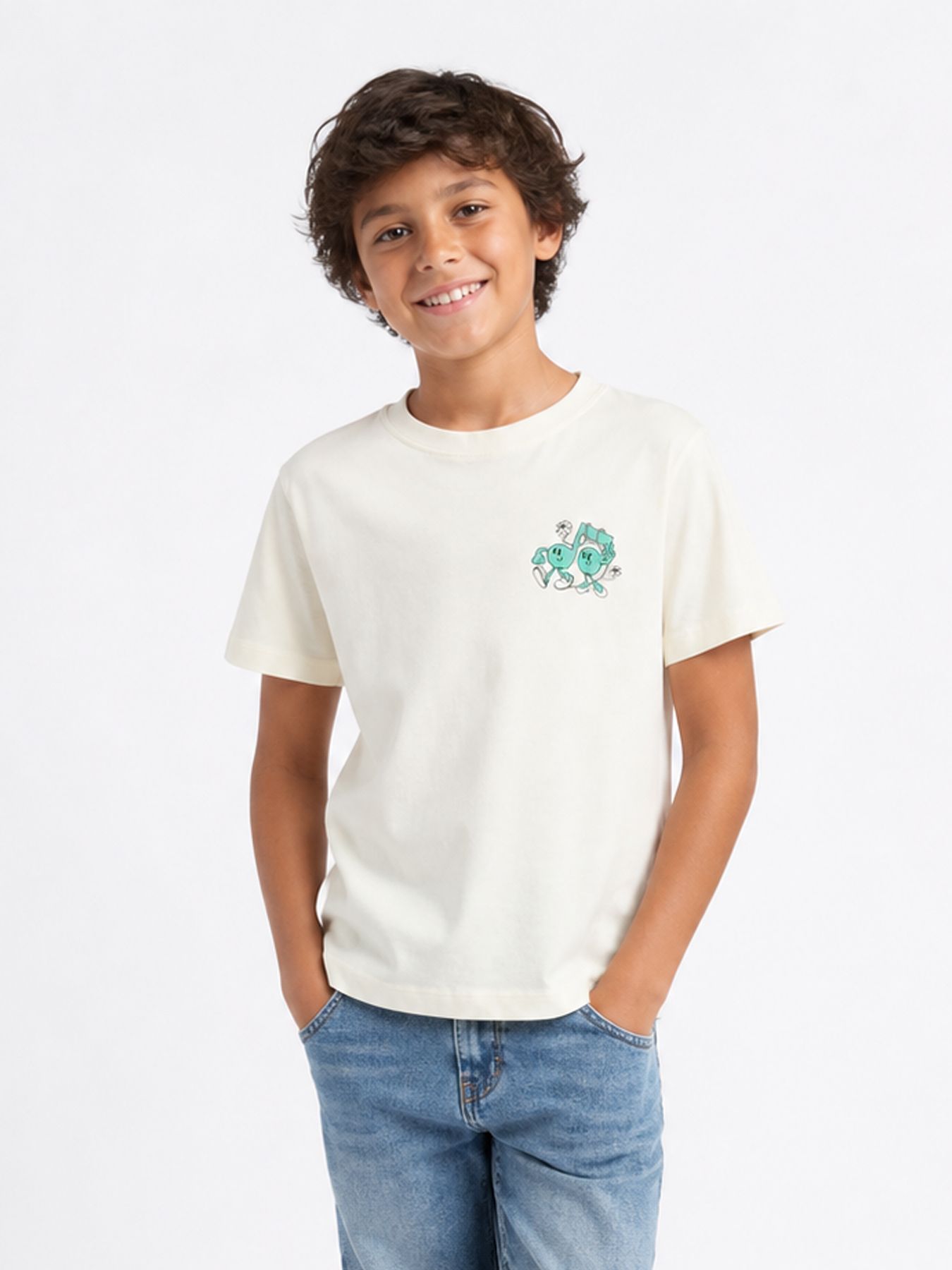 Jack & Jones JORVINTAGE CARTOON TEE SS CN TG JNR Cloud Dancer 00118545-EKA26011400000740