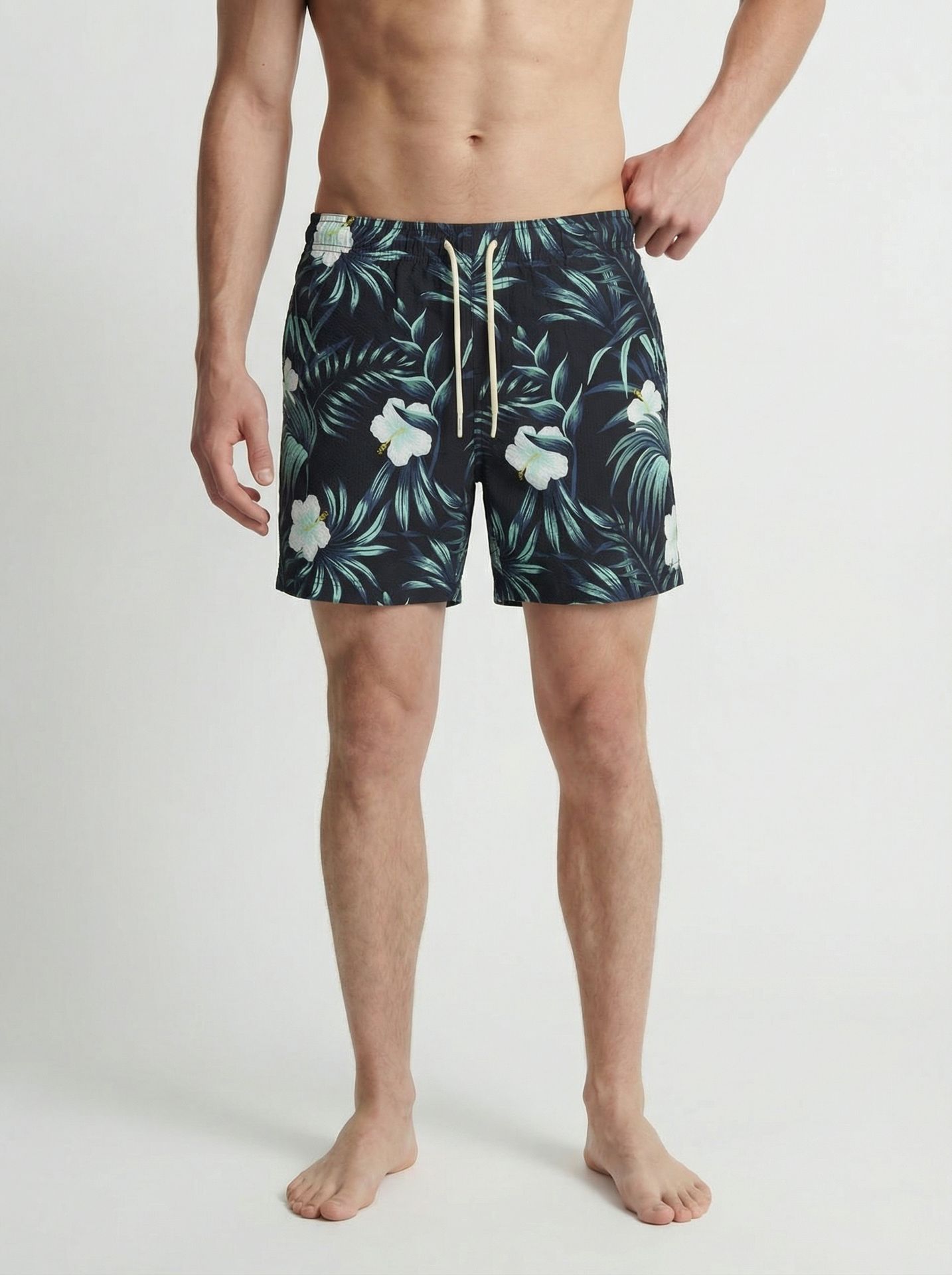 Jack & Jones JPSTMAUI FLOWER SEERSUCKER SWIMSHOR Black 2900166731054