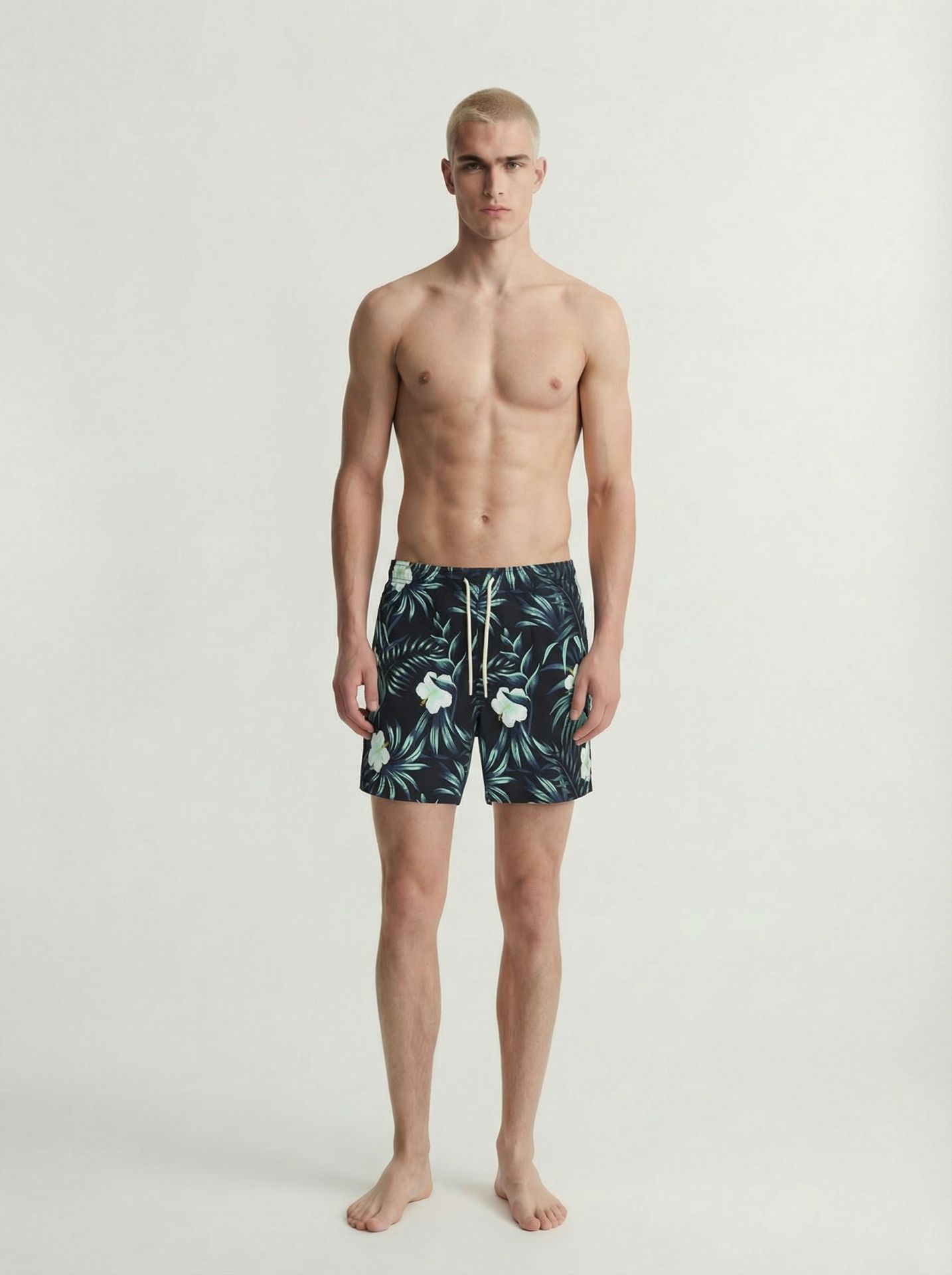 Jack & Jones JPSTMAUI FLOWER SEERSUCKER SWIMSHOR Black 2900166731054