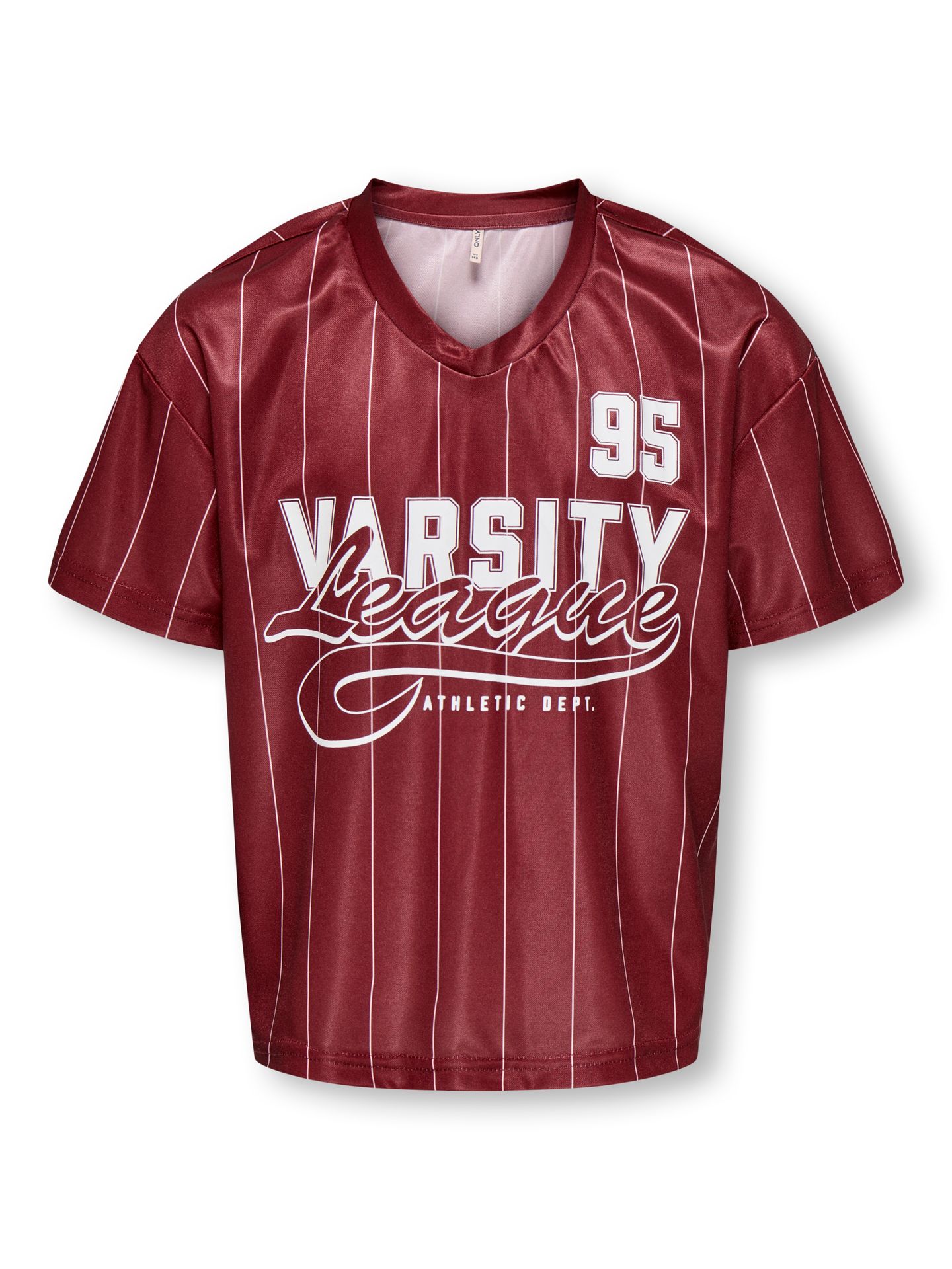 Only KOGJUNO S/S V-NECK SPORTY TEE JRS Cabernet/BLACK BUTTONS 00118547-EKA26011400002973