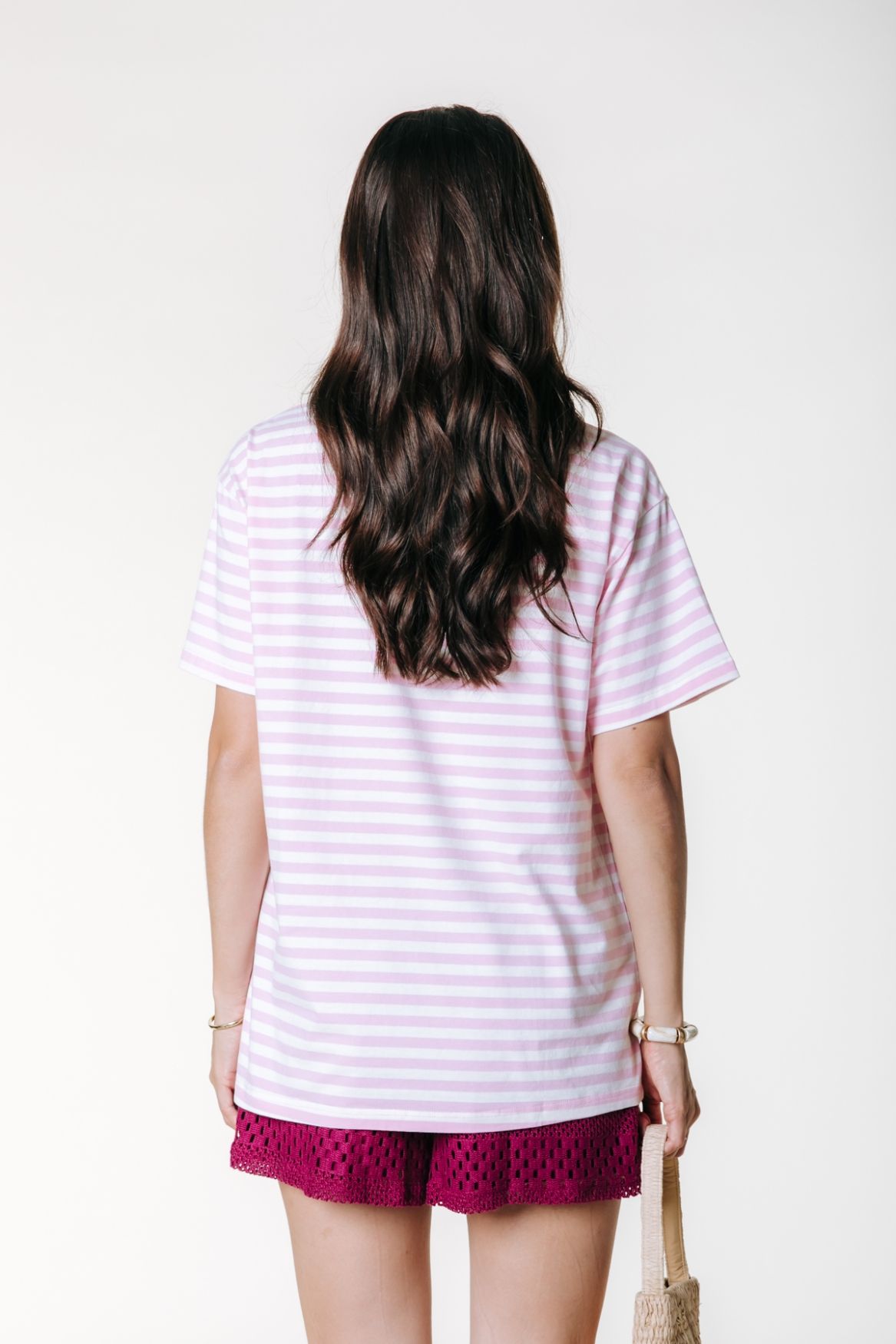 Colourful Rebel Puff Logo Stripe Loosefit Tee 612 light pink 2900166741039