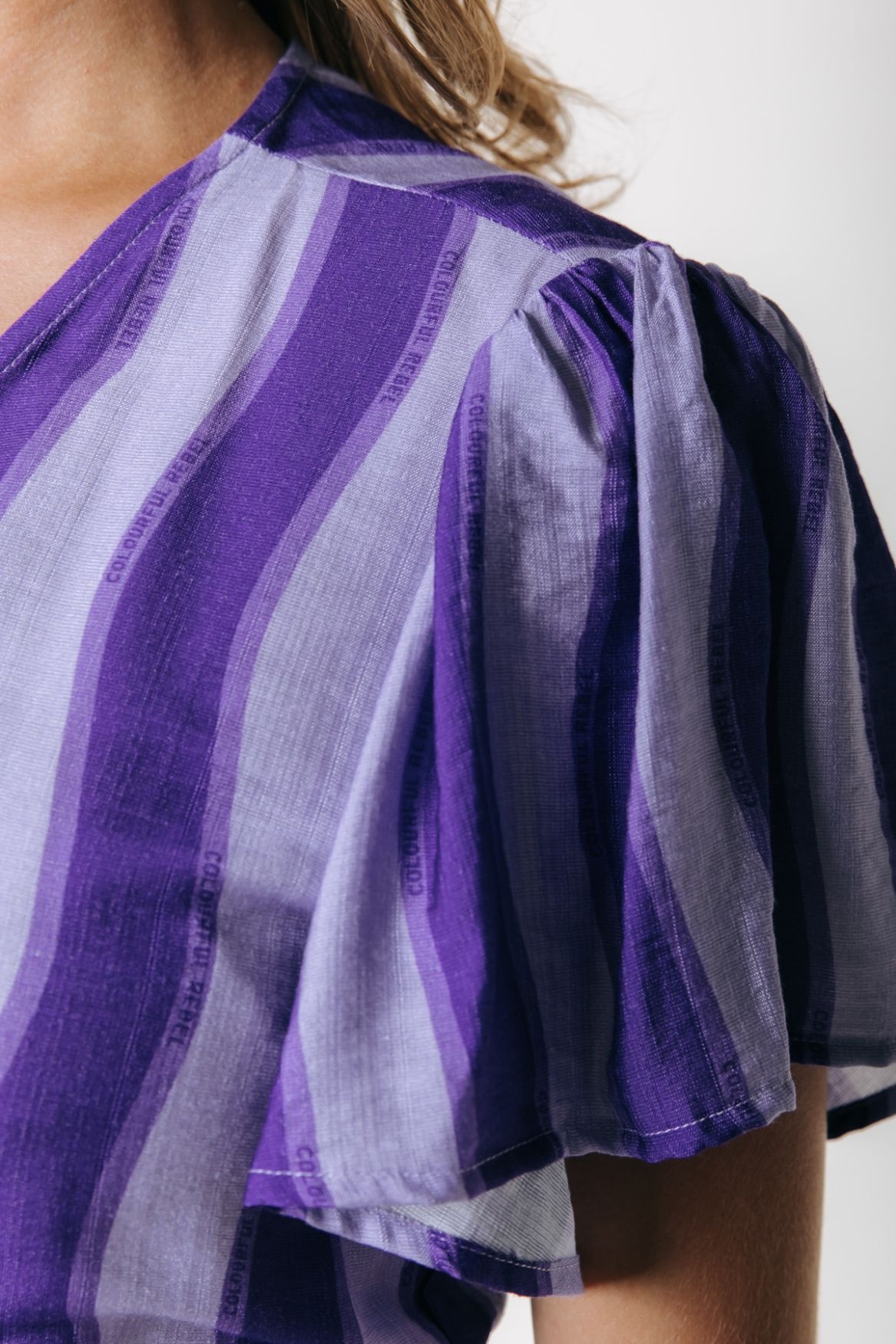 Colourful Rebel Ava Wavy Stripe Maxi Wrap Dress 644 dark lavender 2900166742043