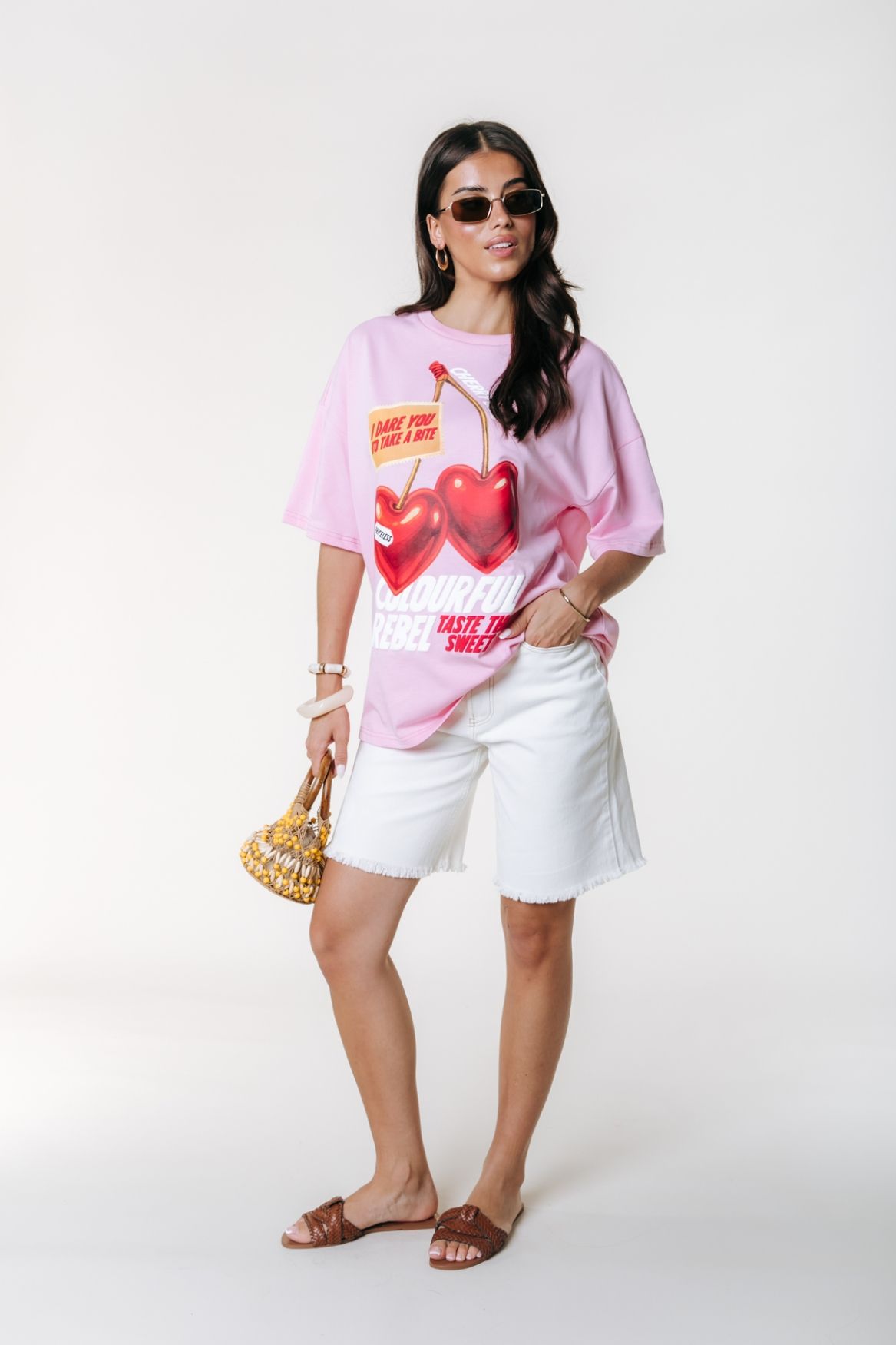 Colourful Rebel Sweet Cherry Oversized Tee 673 fresh pink 2900166745020