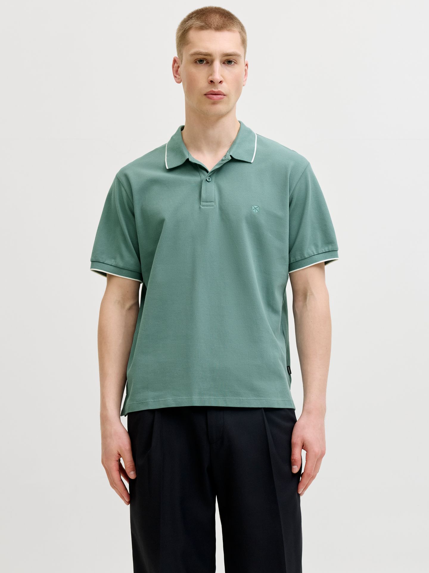 Jack & Jones JPRBLAWESTON SS POLO Sagebrush Green/CONTRAST 2900166761013