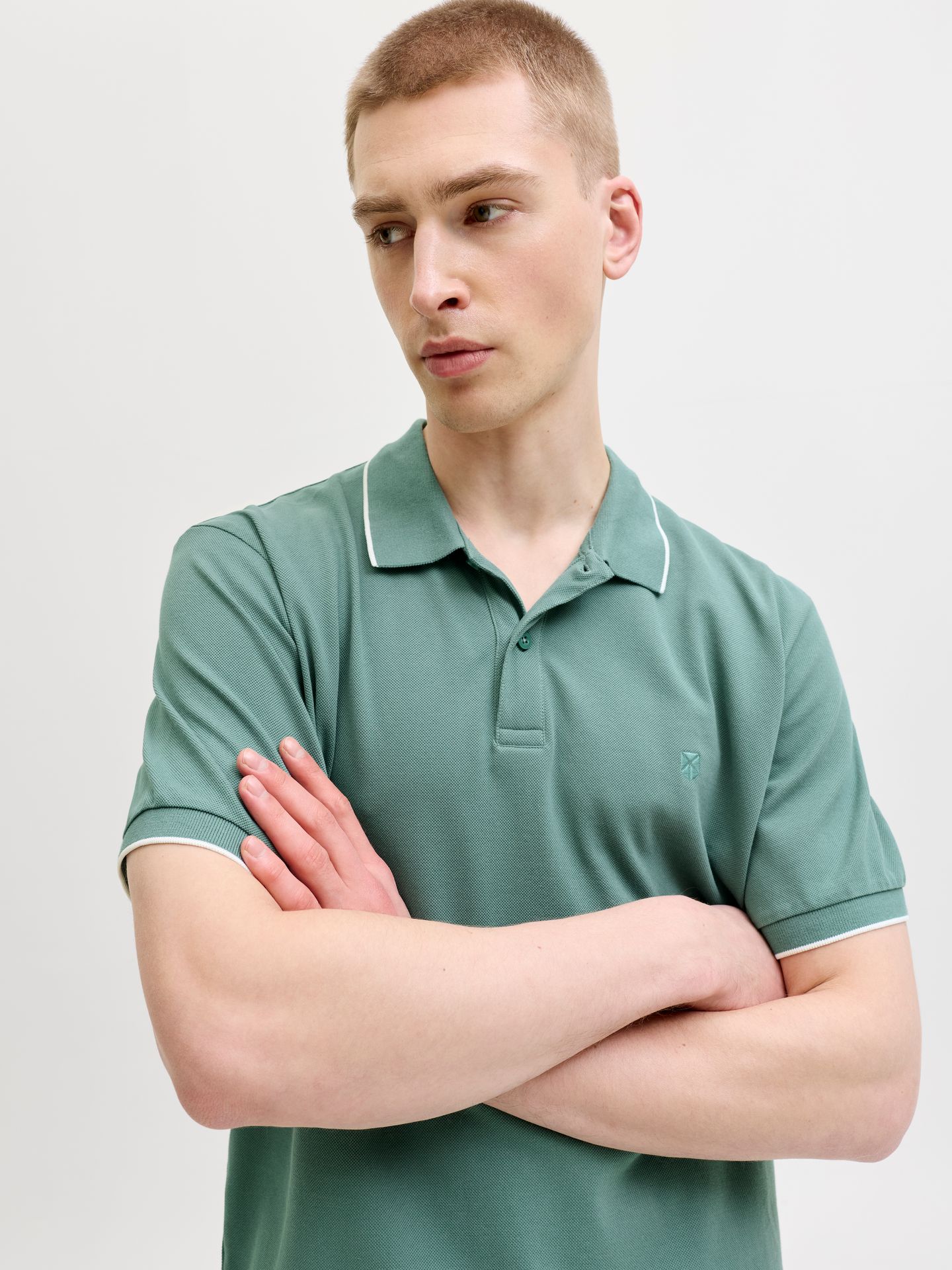 Jack & Jones JPRBLAWESTON SS POLO Sagebrush Green/CONTRAST 2900166761013