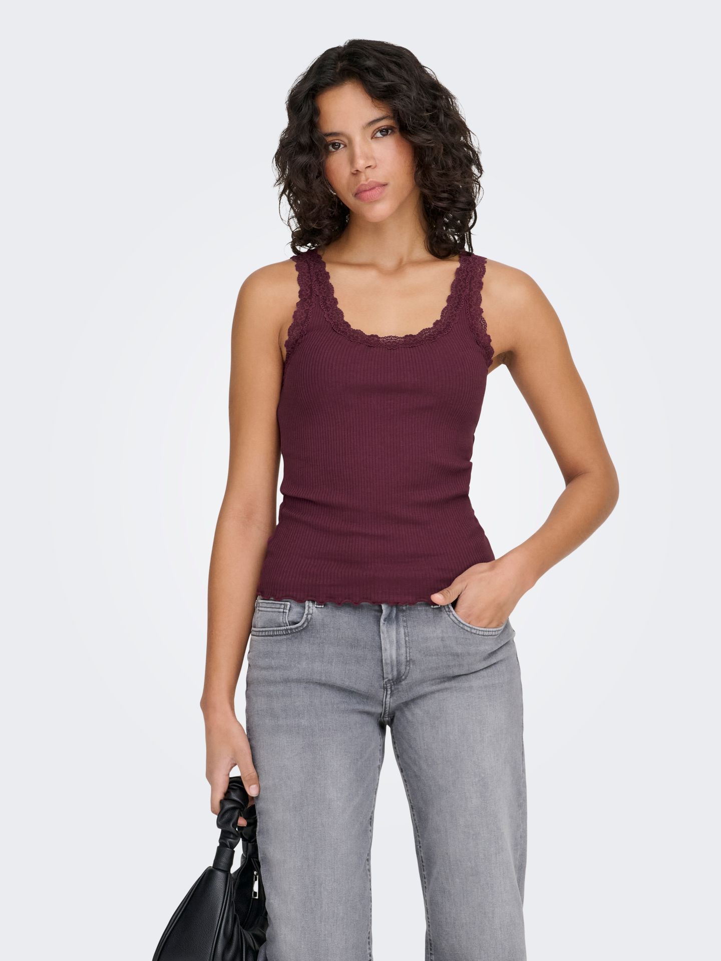 Only ONLSARA SHARAI TANK TOP JRS NOOS Burgundy 2900168206055