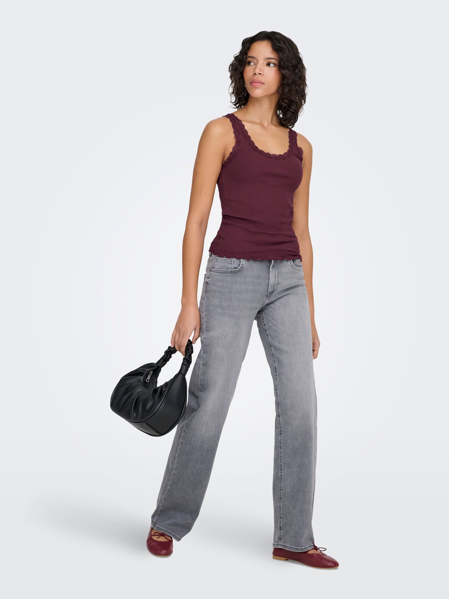 Only ONLSARA SHARAI TANK TOP JRS NOOS Burgundy 2900168206055