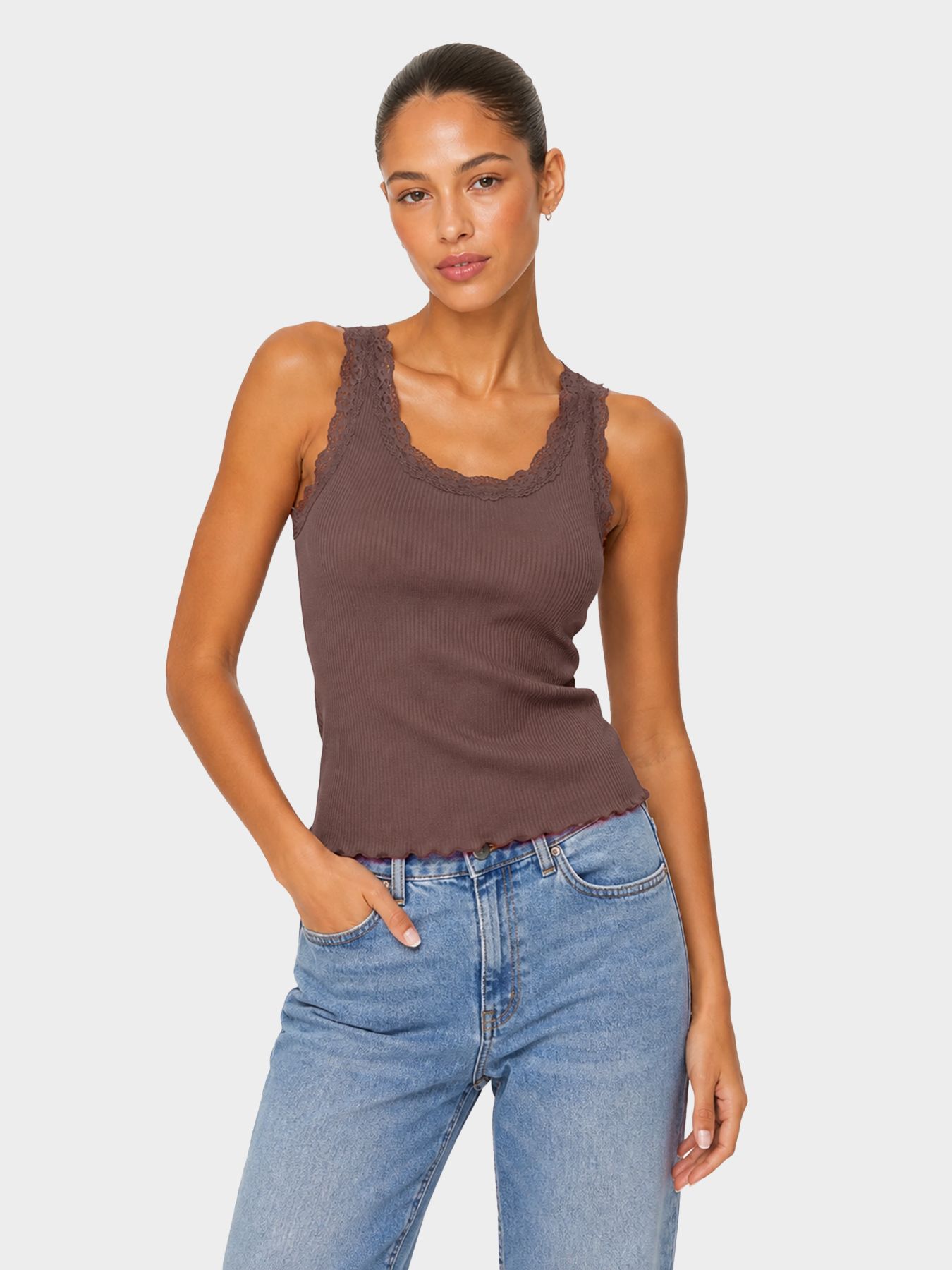 Only ONLSARA SHARAI TANK TOP JRS NOOS Shaved Chocolate 00118571-EKA26011400003533