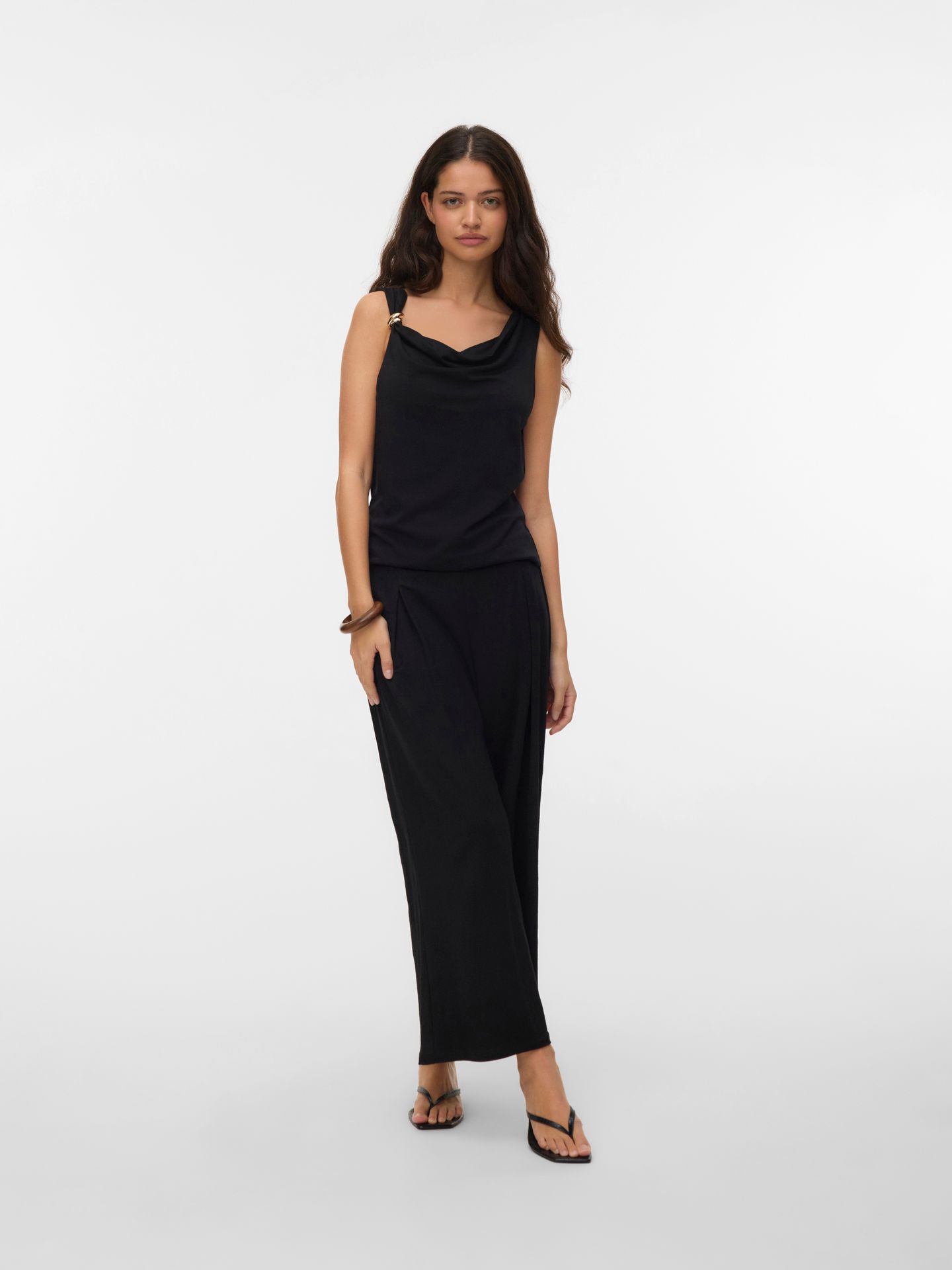 Vero Moda VMCARLY SL BUCKLE TOP JRS Black 2900166790037
