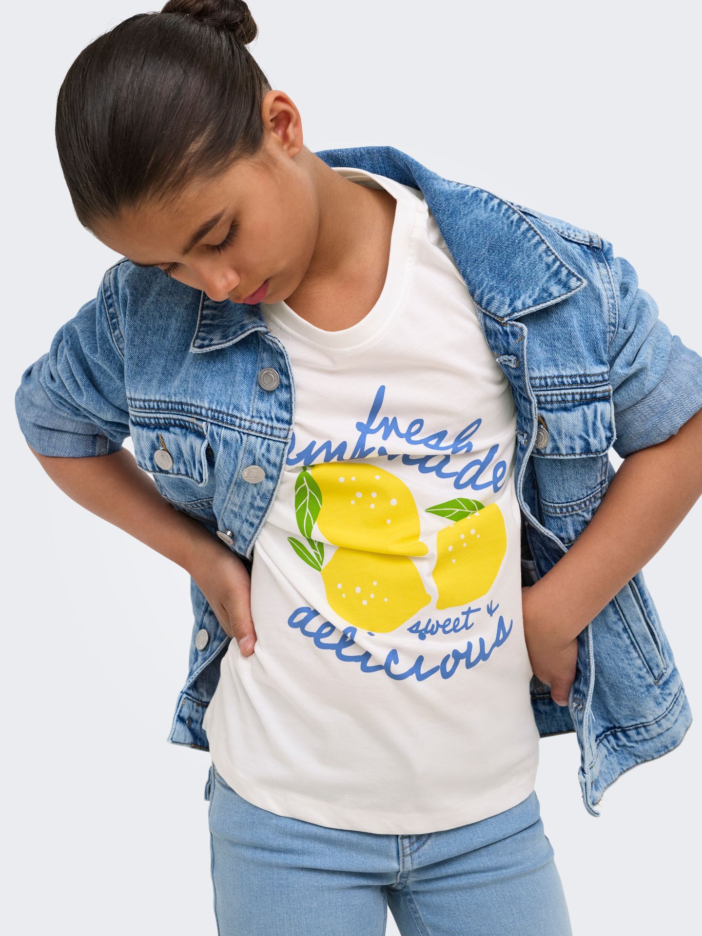 Kids Only KOGLIMONE LIFE S/S RLX PRINT TOP JR Cloud Dancer/Pomegranate 2900166792017