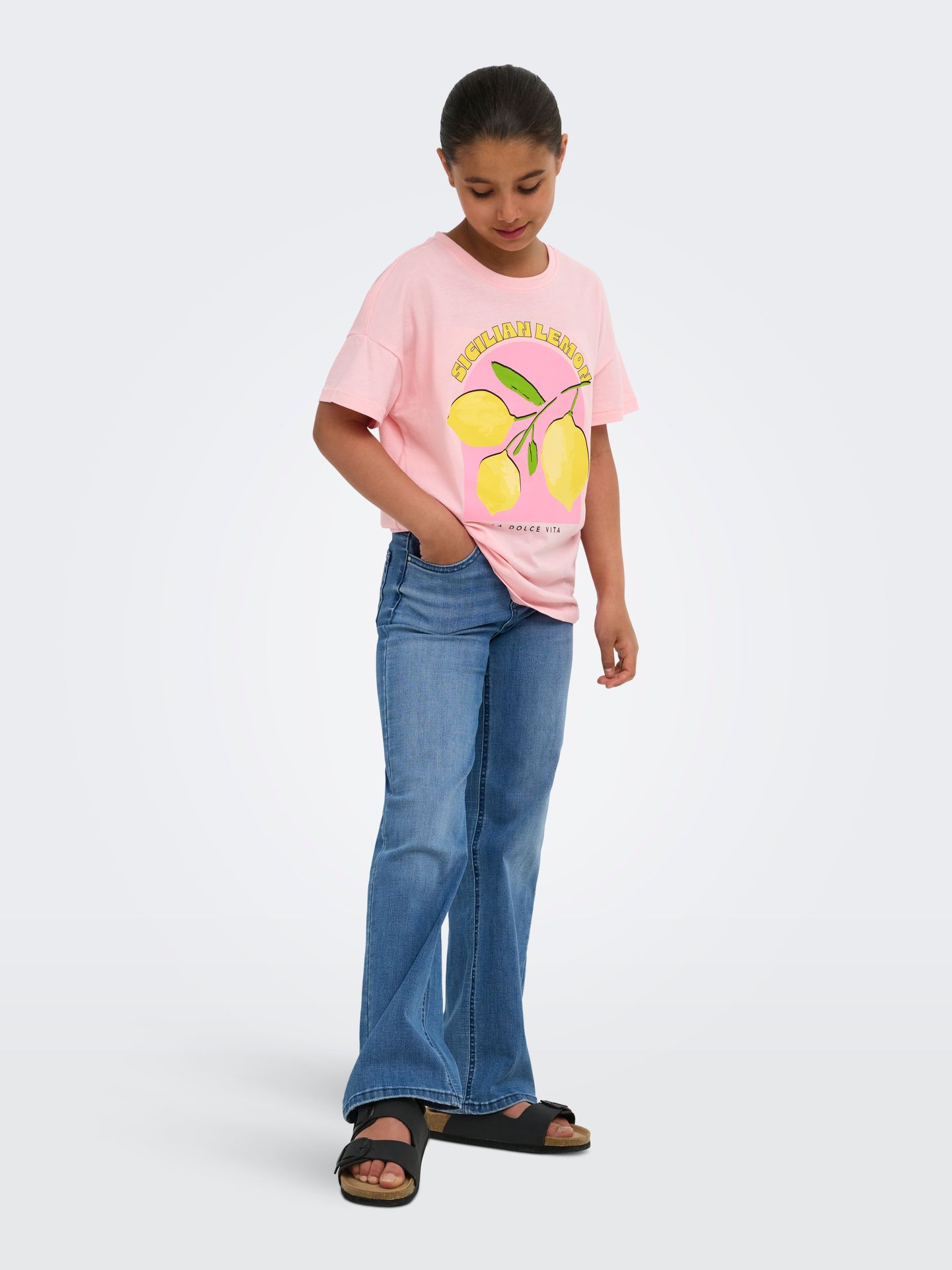 Kids Only KOGLIMONE LIFE S/S RLX PRINT TOP JR Tickled Pink/Sicilian 2900166793021