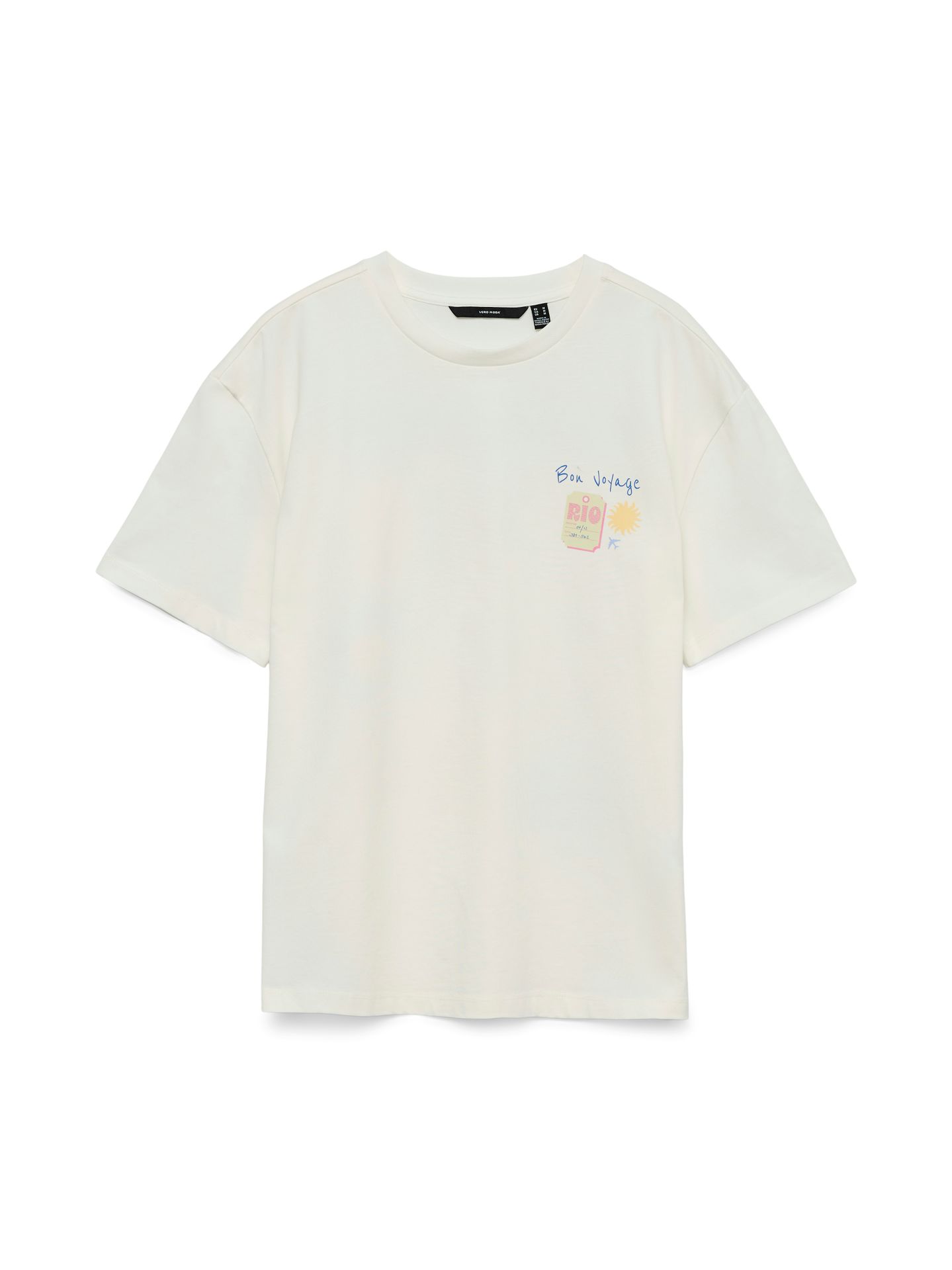 Vero Moda VMNINNA MIA SS TOP BOX JRS Snow White/Artichoke 00118578-EKA26011400000047
