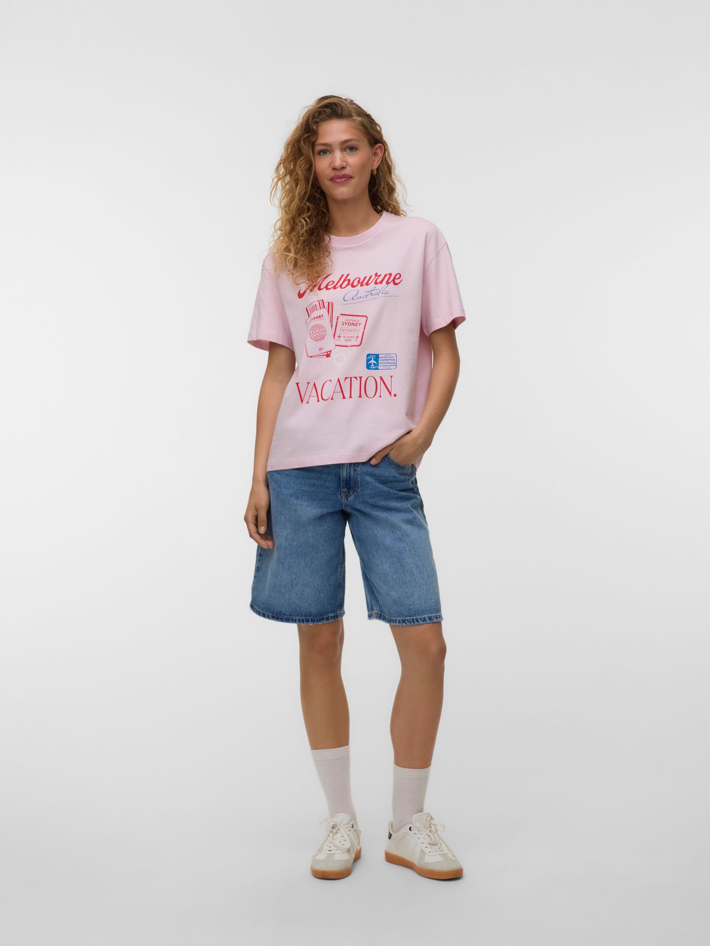 Vero Moda VMNINNA MIA SS TOP BOX JRS Pink-A-Boo/MELBOURNE 2900166798026
