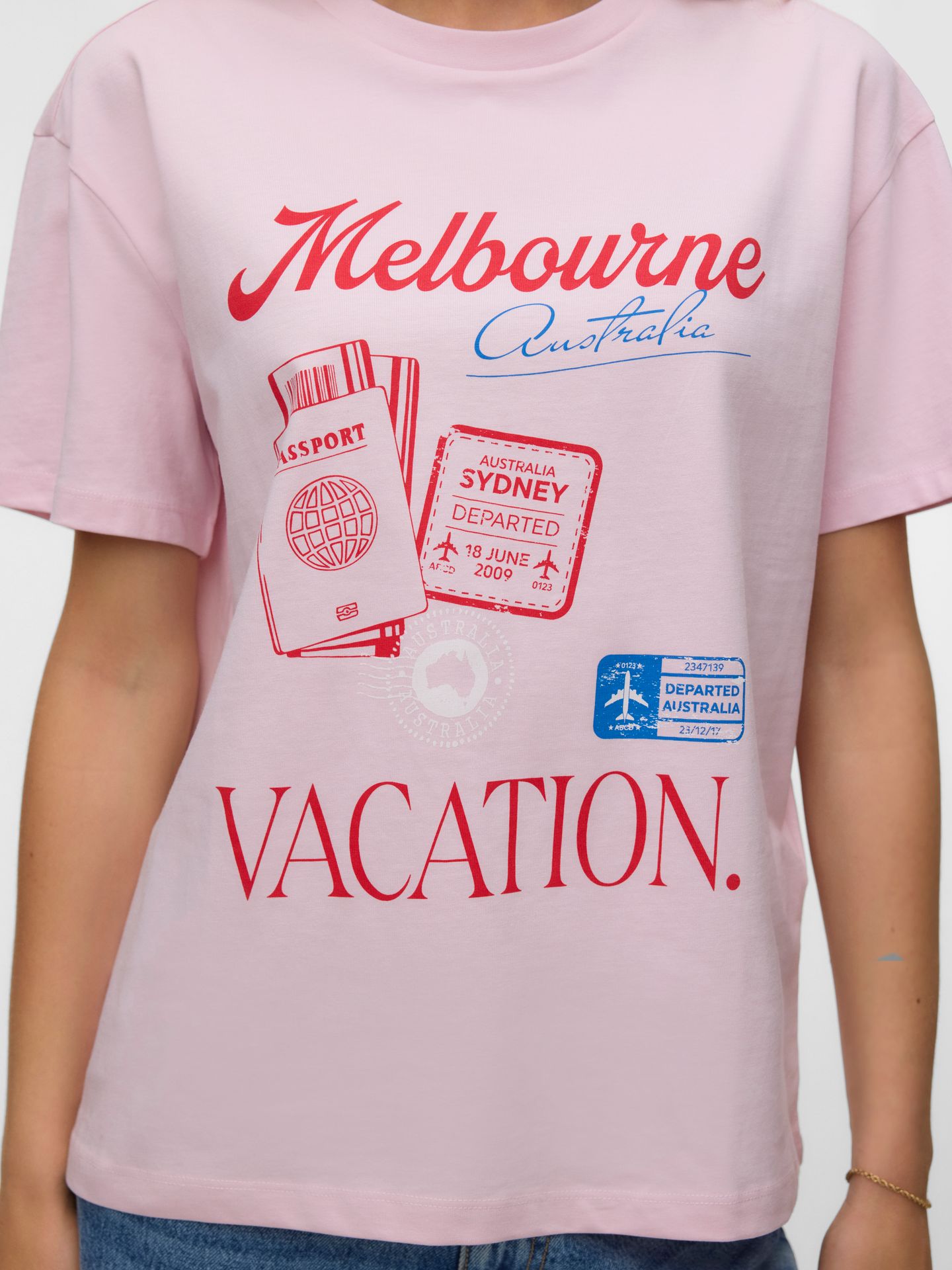 Vero Moda VMNINNA MIA SS TOP BOX JRS Pink-A-Boo/MELBOURNE 2900166798026