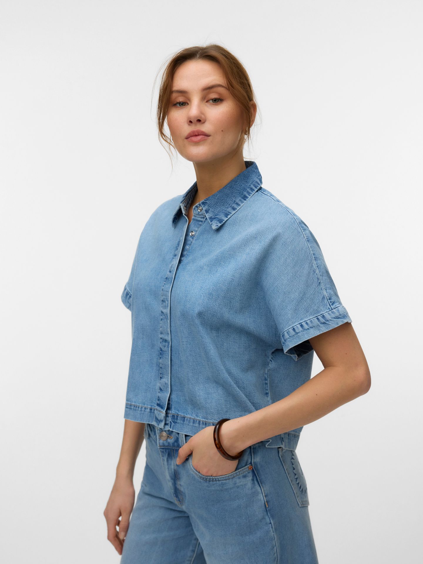 Vero Moda VMINGEBORG SS DENIM SHIRT MIX Light Blue Denim 00118579-EKA26011400000169