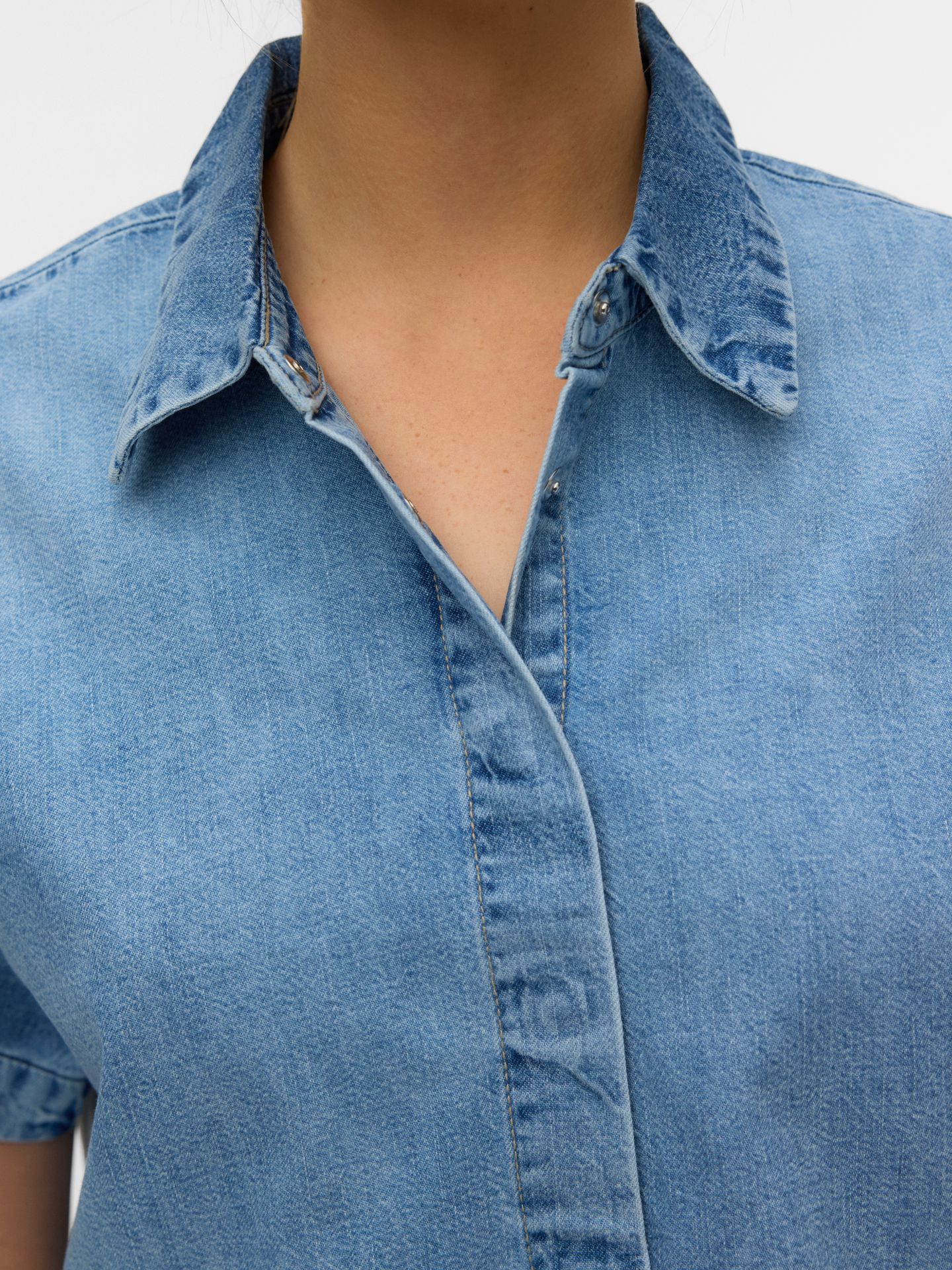 Vero Moda VMINGEBORG SS DENIM SHIRT MIX Light Blue Denim 2900166799047