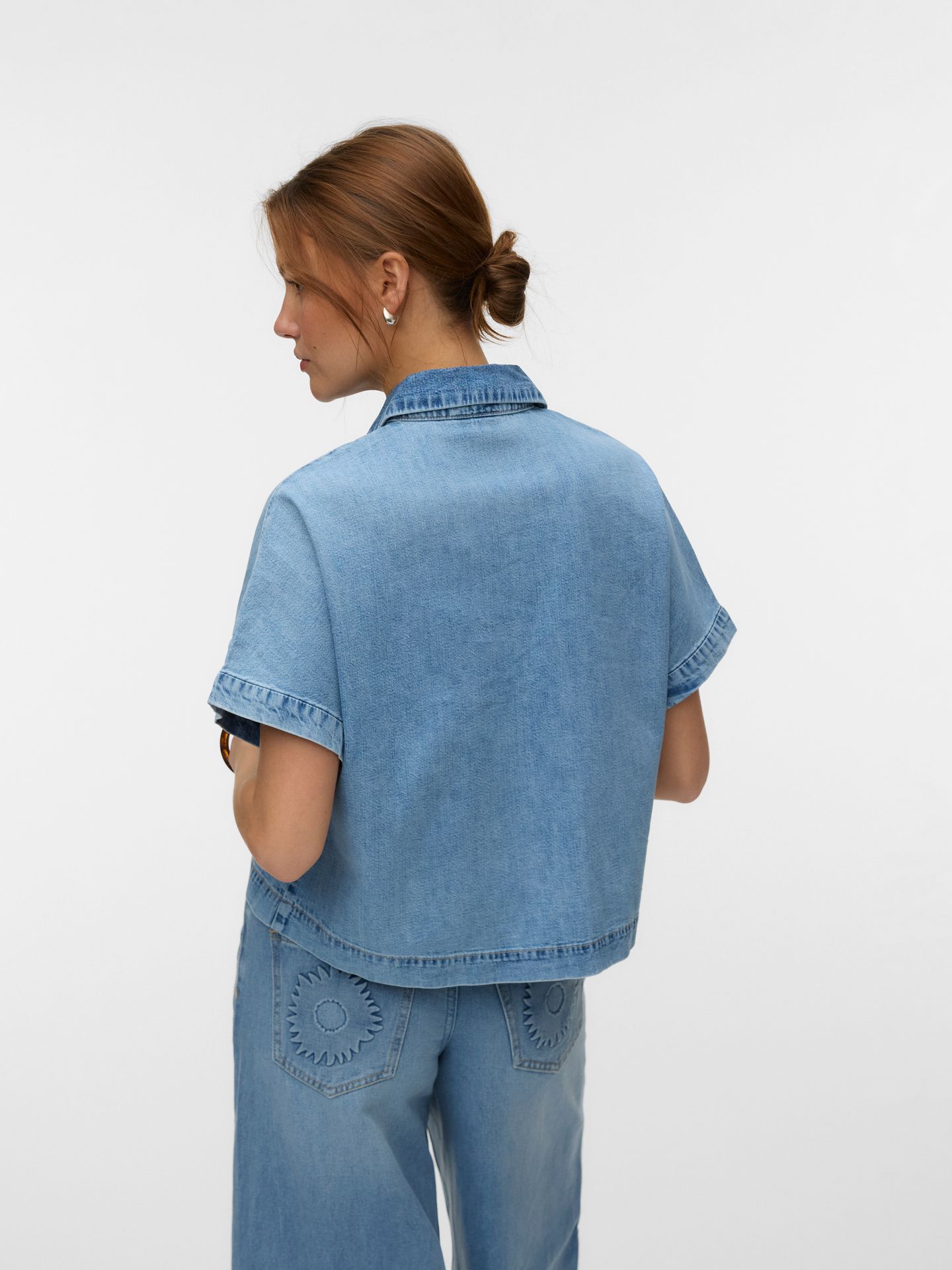 Vero Moda VMINGEBORG SS DENIM SHIRT MIX Light Blue Denim 2900166799047