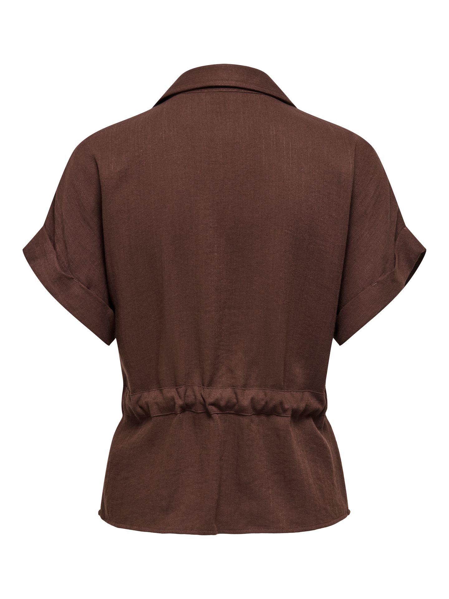 JDY JDYMILLE S/S ZIP SHIRT WVN NOOS Chicory Coffee 2900166800040