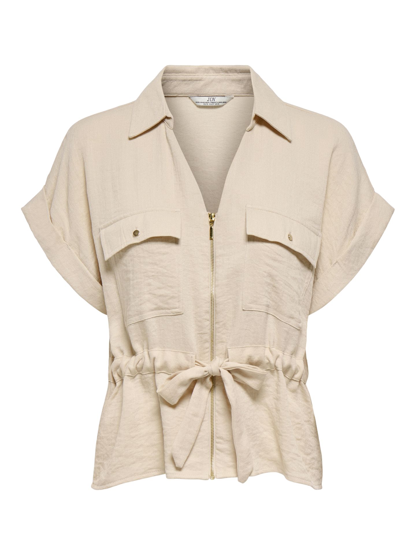 JDY JDYMILLE S/S ZIP SHIRT WVN NOOS Sandshell 2900166802037