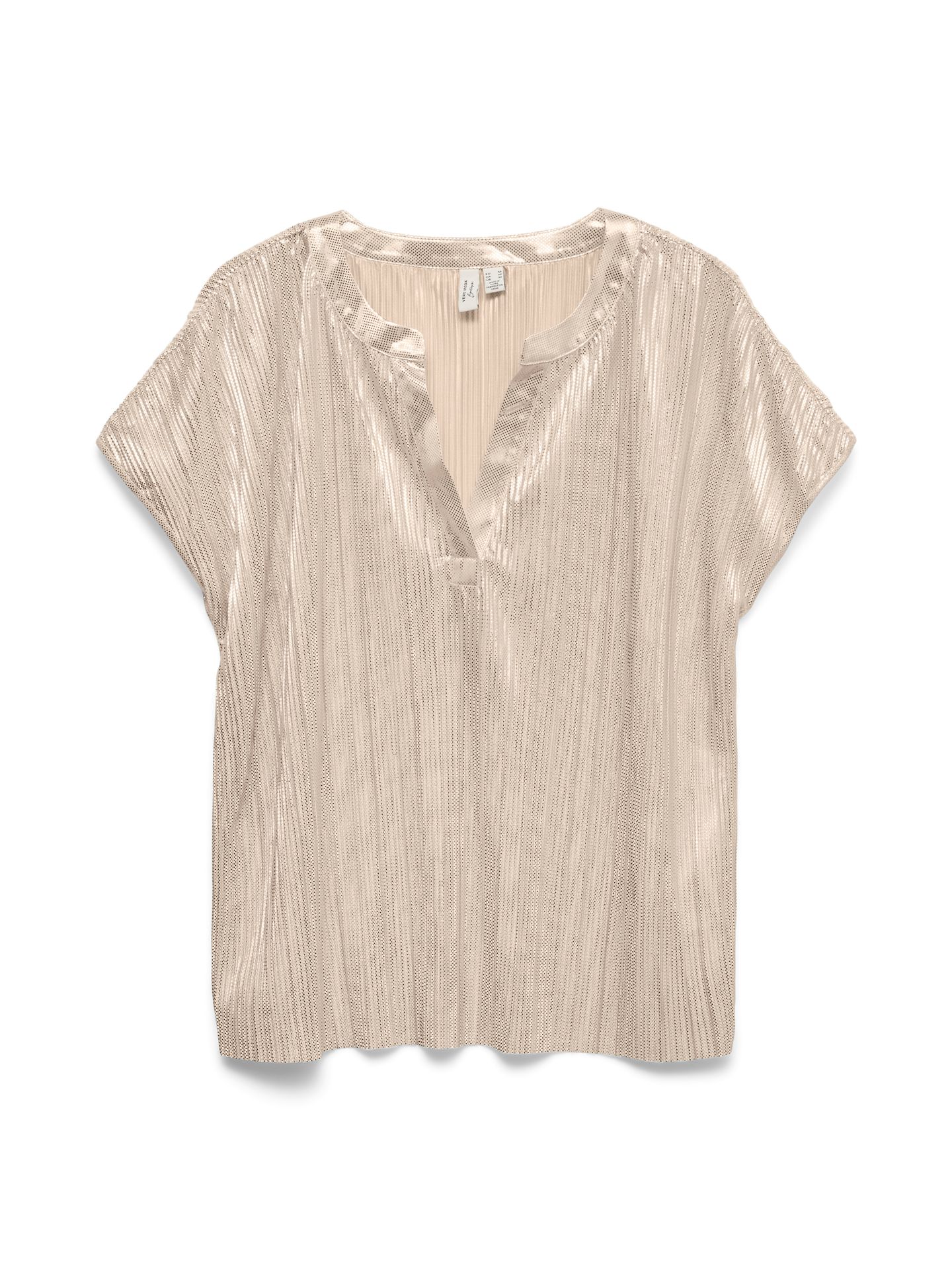 Vero Moda VMKUVI S/S V-NECK TOP JRS BTQ NL Silver Colour 00118584-EKA26011400002950