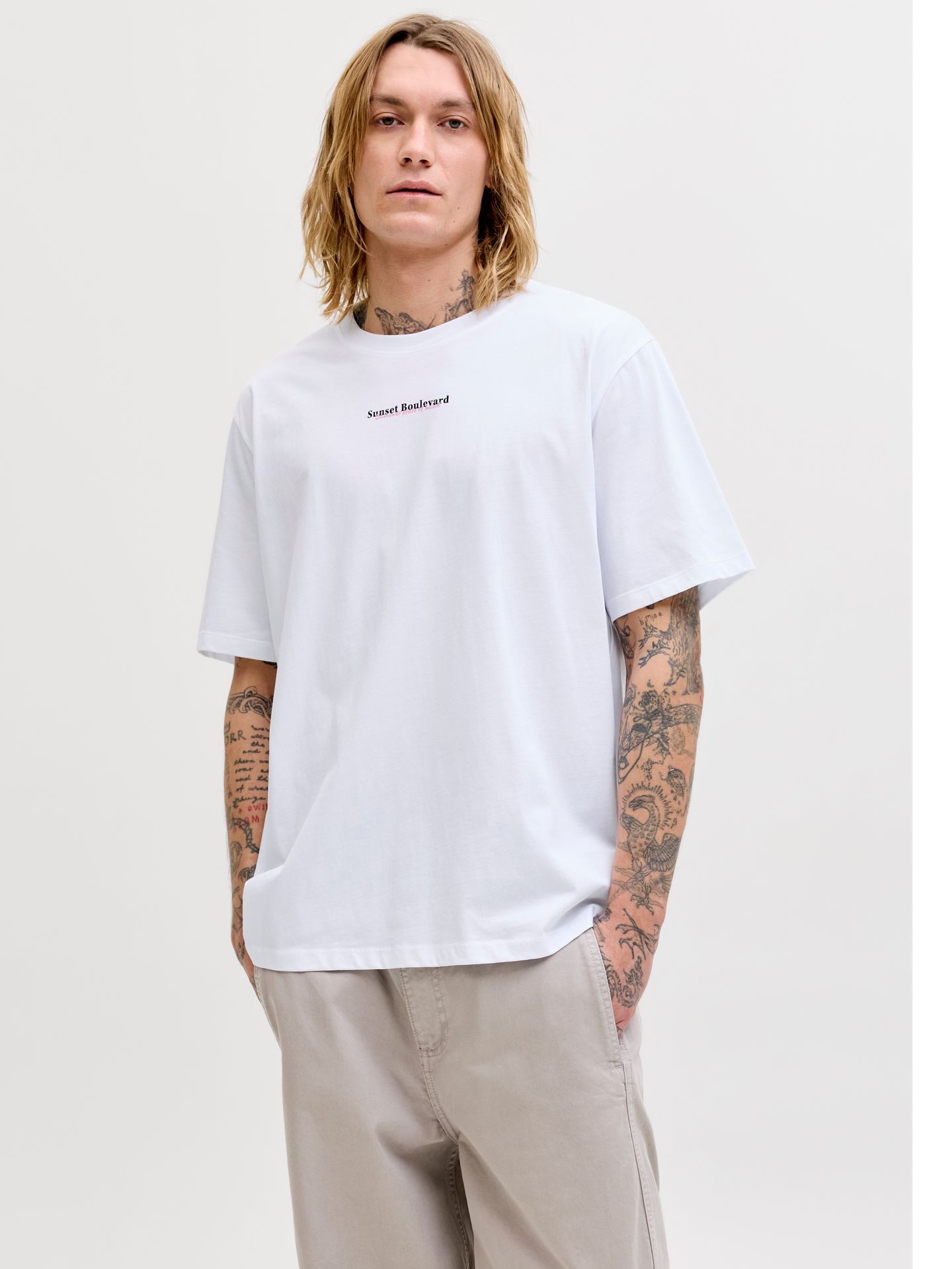Jack & Jones JJCITY PHOTOPRINT TEE SS CREW NECK Bright White 00118585-EKA26011400001494