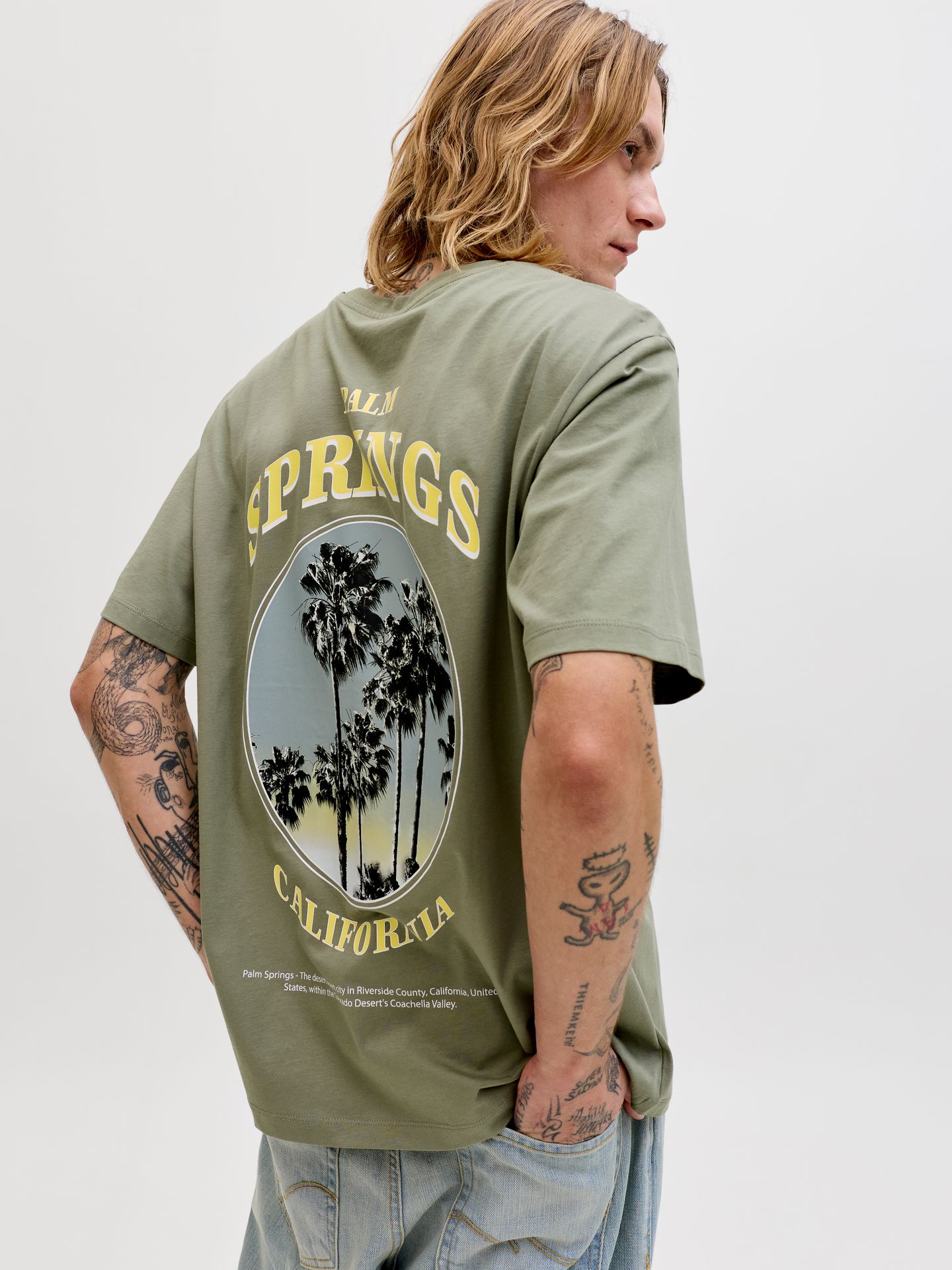 Jack & Jones JJCITY PHOTOPRINT TEE SS CREW NECK Vetiver 2900166817031