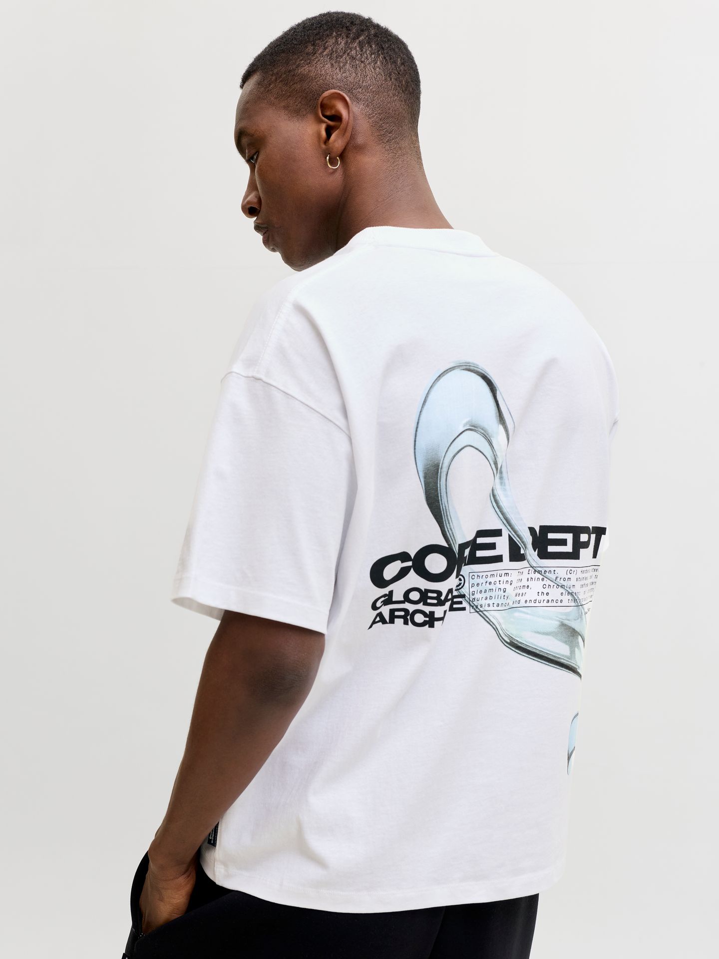 Jack & Jones JCOBIARRITZ CHROME PRINT TEE STYD S Bright White 2900166829027