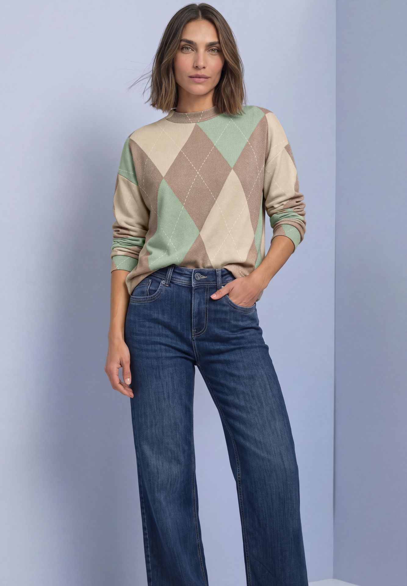 Street-One A326070 LTD QR printed soft shirt w eucalyptus green 2900166904038