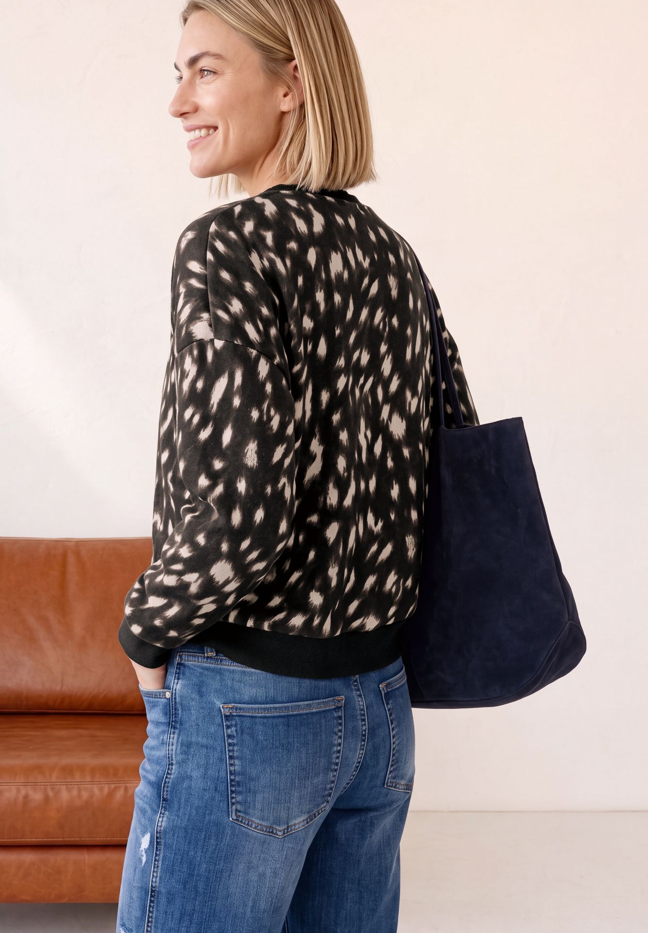 Street-One A304185 AOP Loose Fit Sweatshirt black 2900166947059