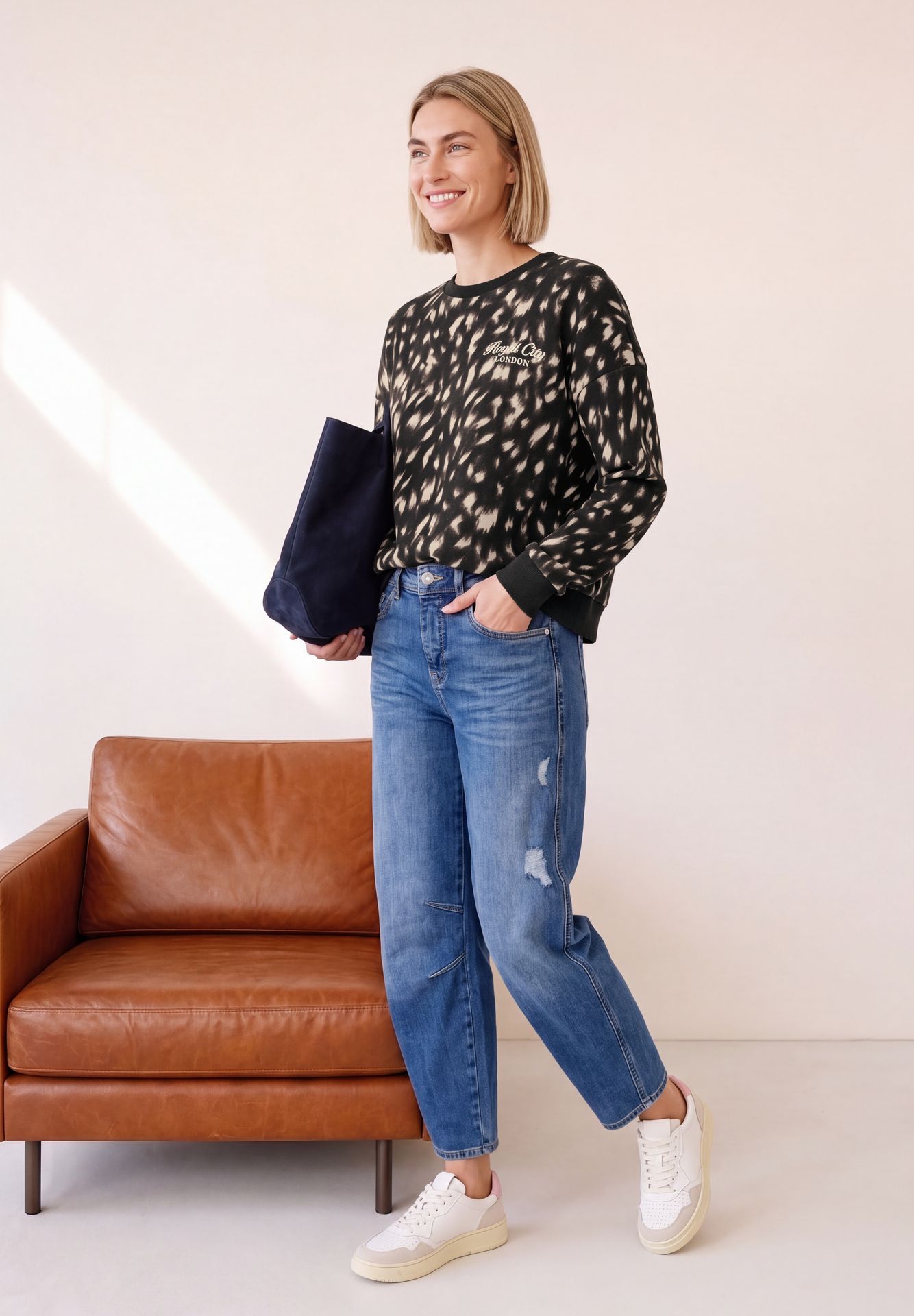 Street-One A304185 AOP Loose Fit Sweatshirt black 2900166947059