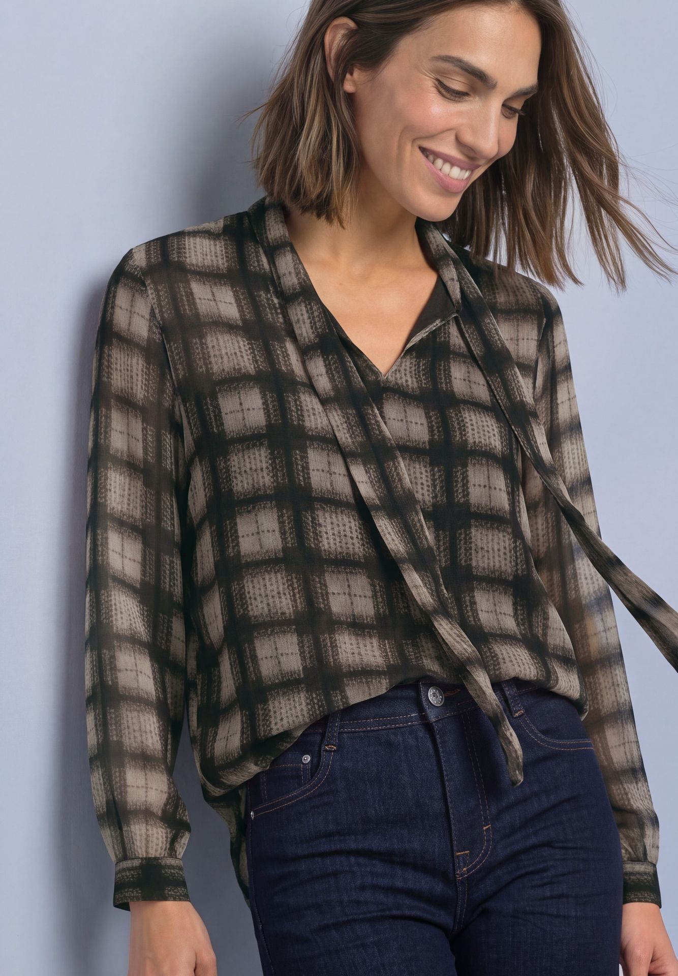 Street-One A347010 Chiffon blouse w tie detail sanded amber 2900166987048