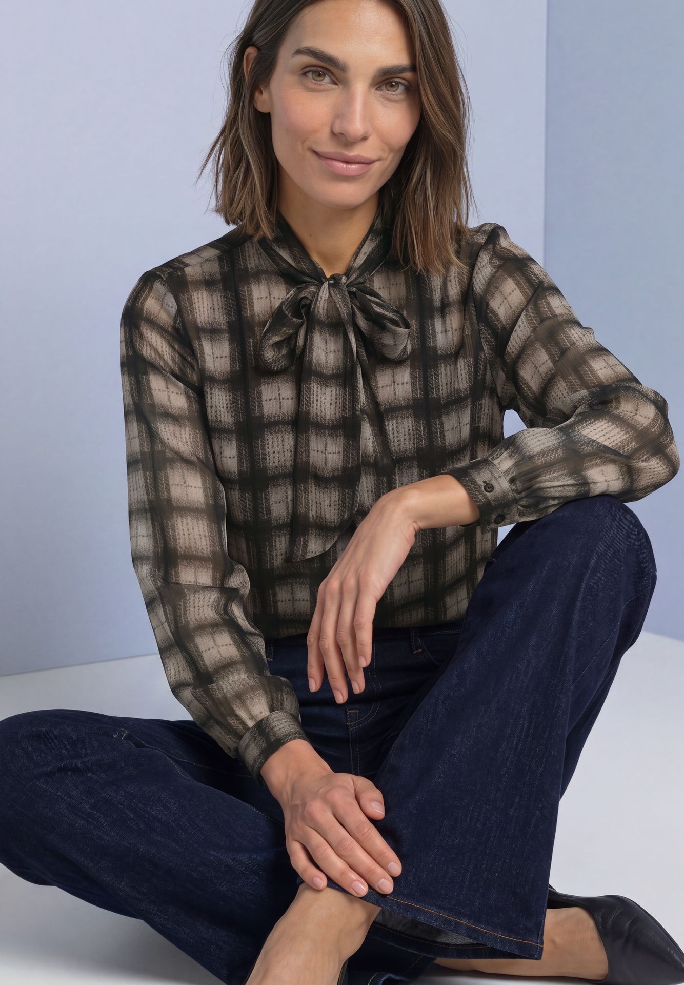 Street-One A347010 Chiffon blouse w tie detail sanded amber 2900166987048