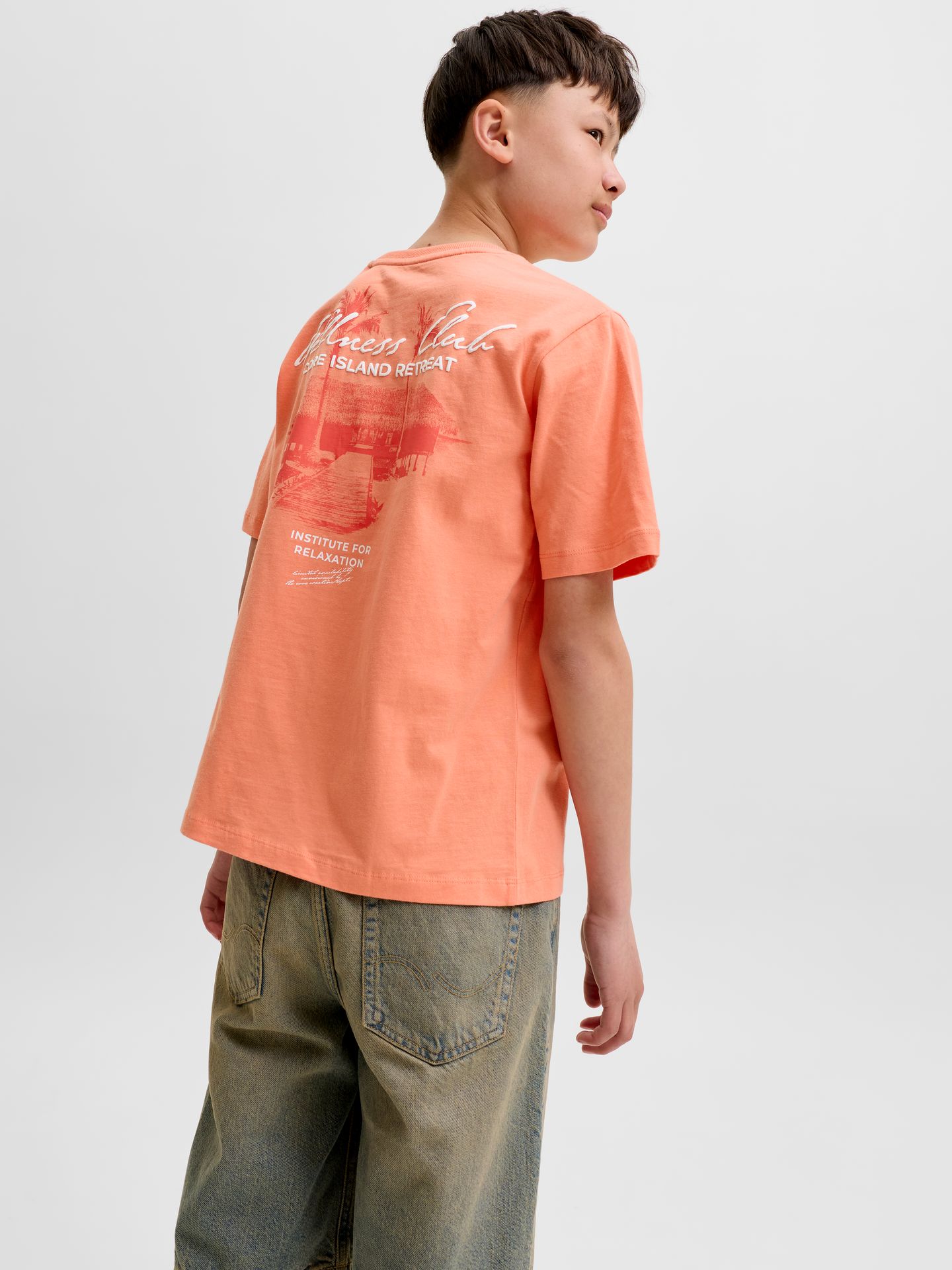 Jack & Jones JCOETERNA SCRIPT BACK PRINT TEE SS Persimmon 2900167106035