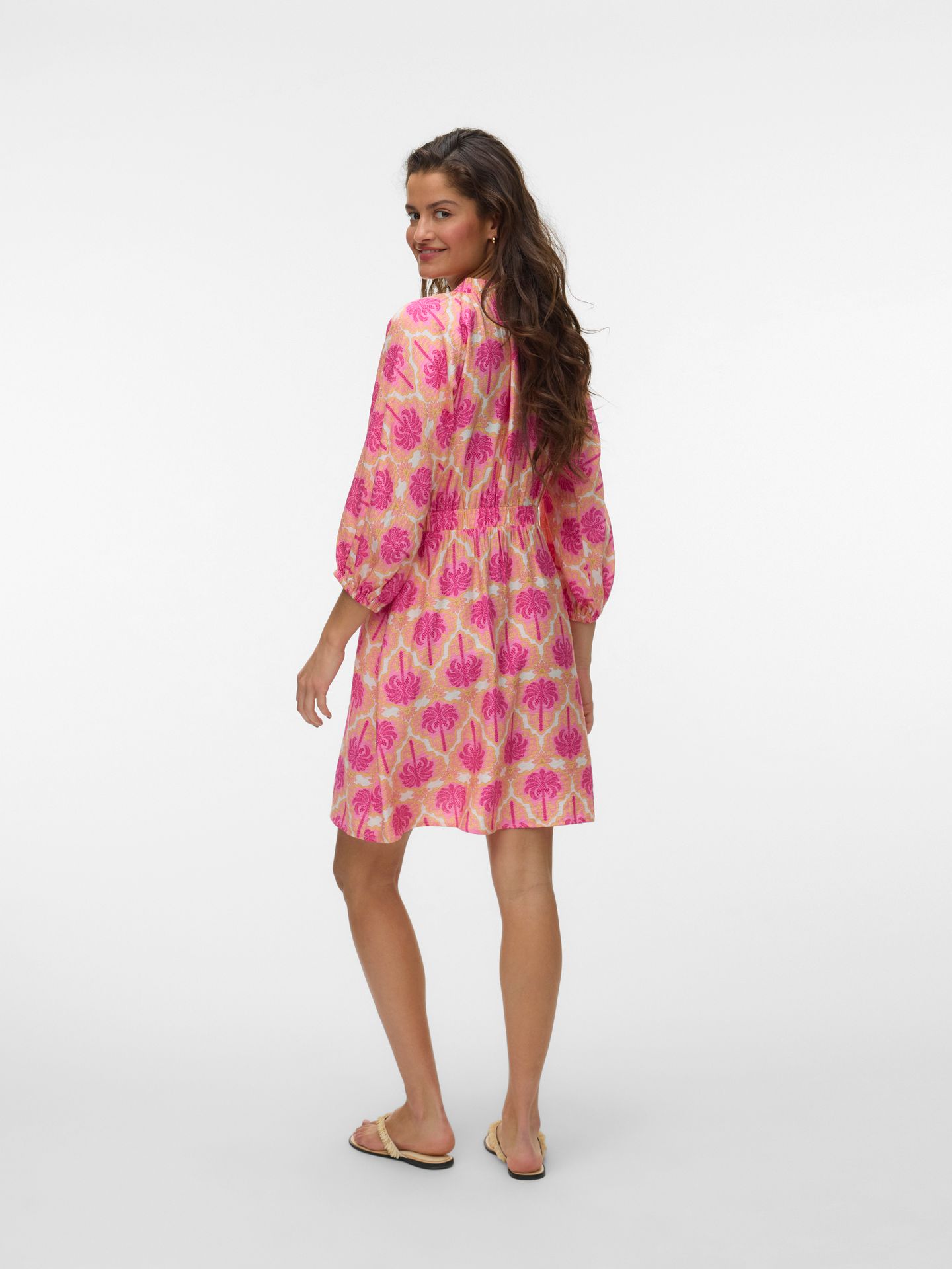 Vero Moda VMEVELIJN 3/4 SHORT DRESS EXP Snow White/Lemonade 2900167103027