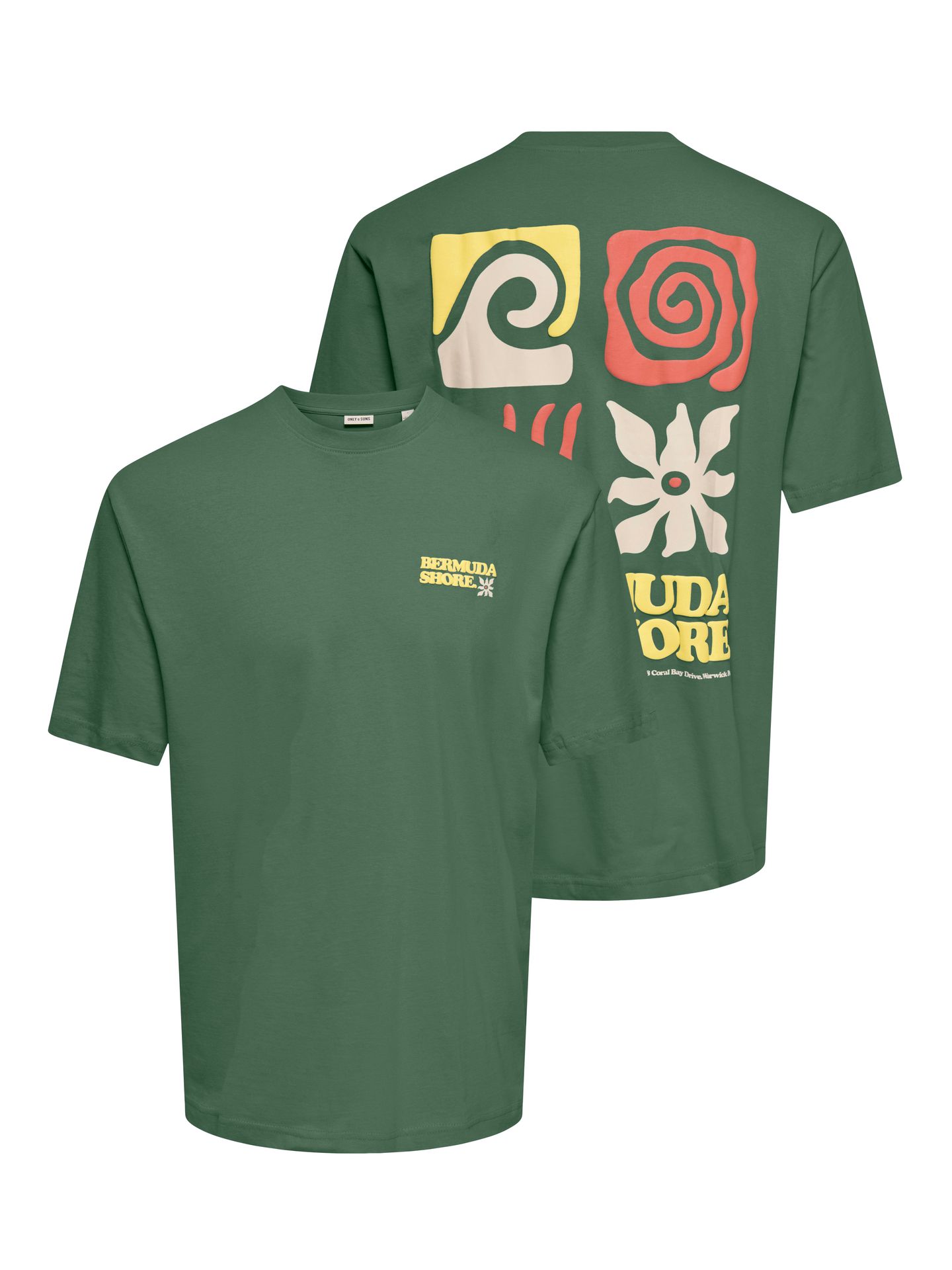 Only & Sons ONSKIKI LIFE RLX SS TEE Mallard Green/BERMUDA SHORE 2900167108053