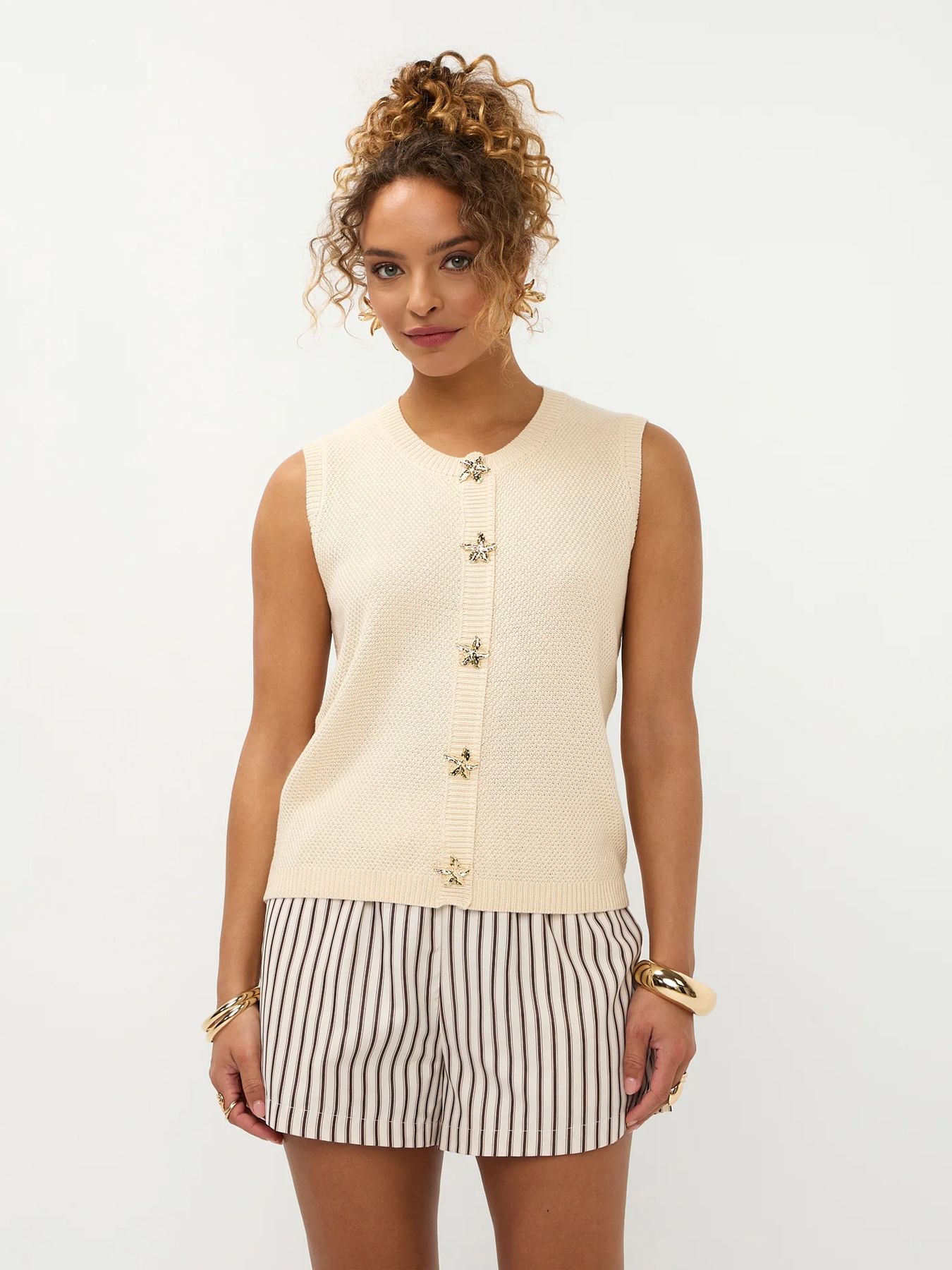 Ydence Knitted top Mona ecru 00118744-A0