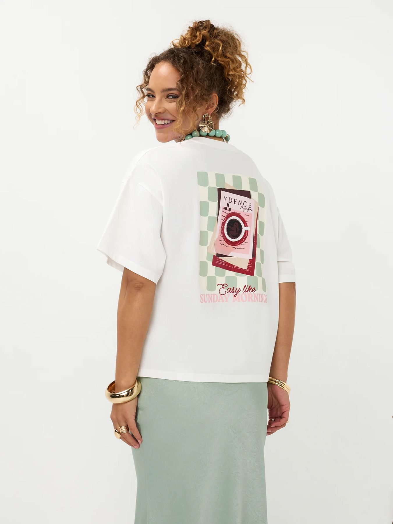 Ydence T-shirt sunday mornings off white 00118745-W2