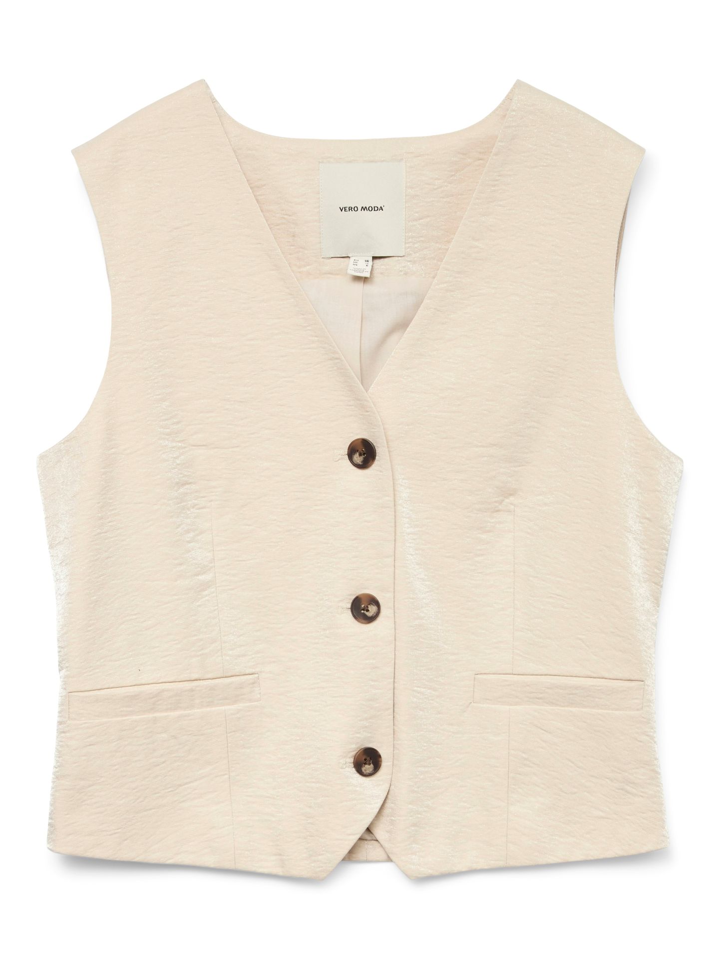 Vero Moda VMLIANA SL SHINY WAISTCOAT Oatmeal 2900167150038