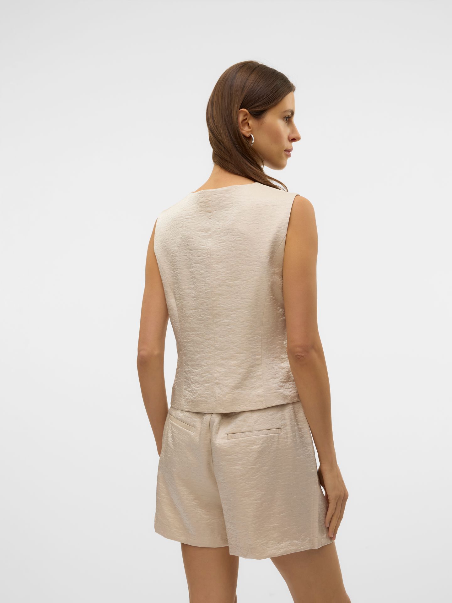 Vero Moda VMLIANA SL SHINY WAISTCOAT Oatmeal 2900167150038