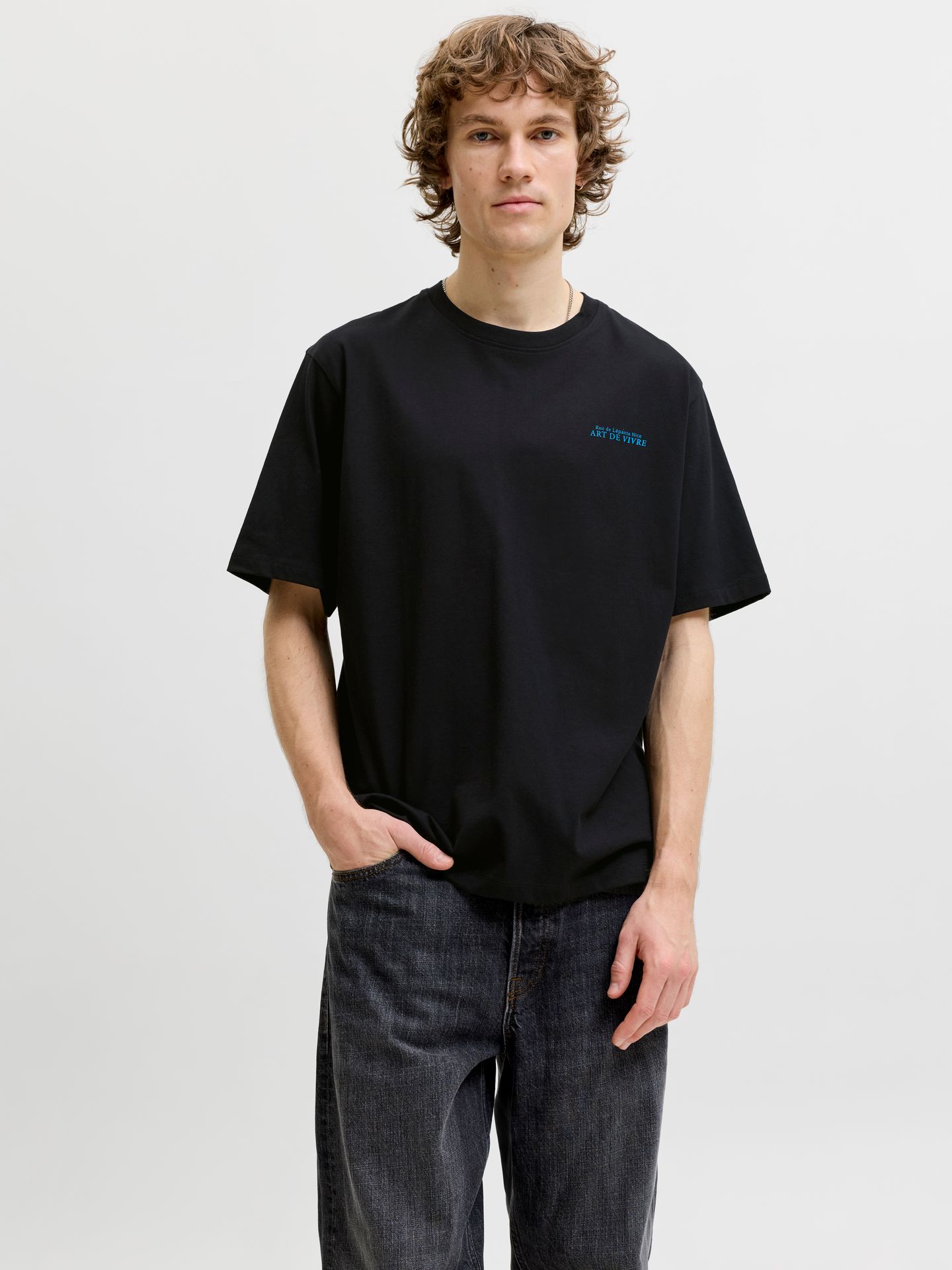Jack & Jones JJLEMON TEE SS CREW NECK Black 2900167152032